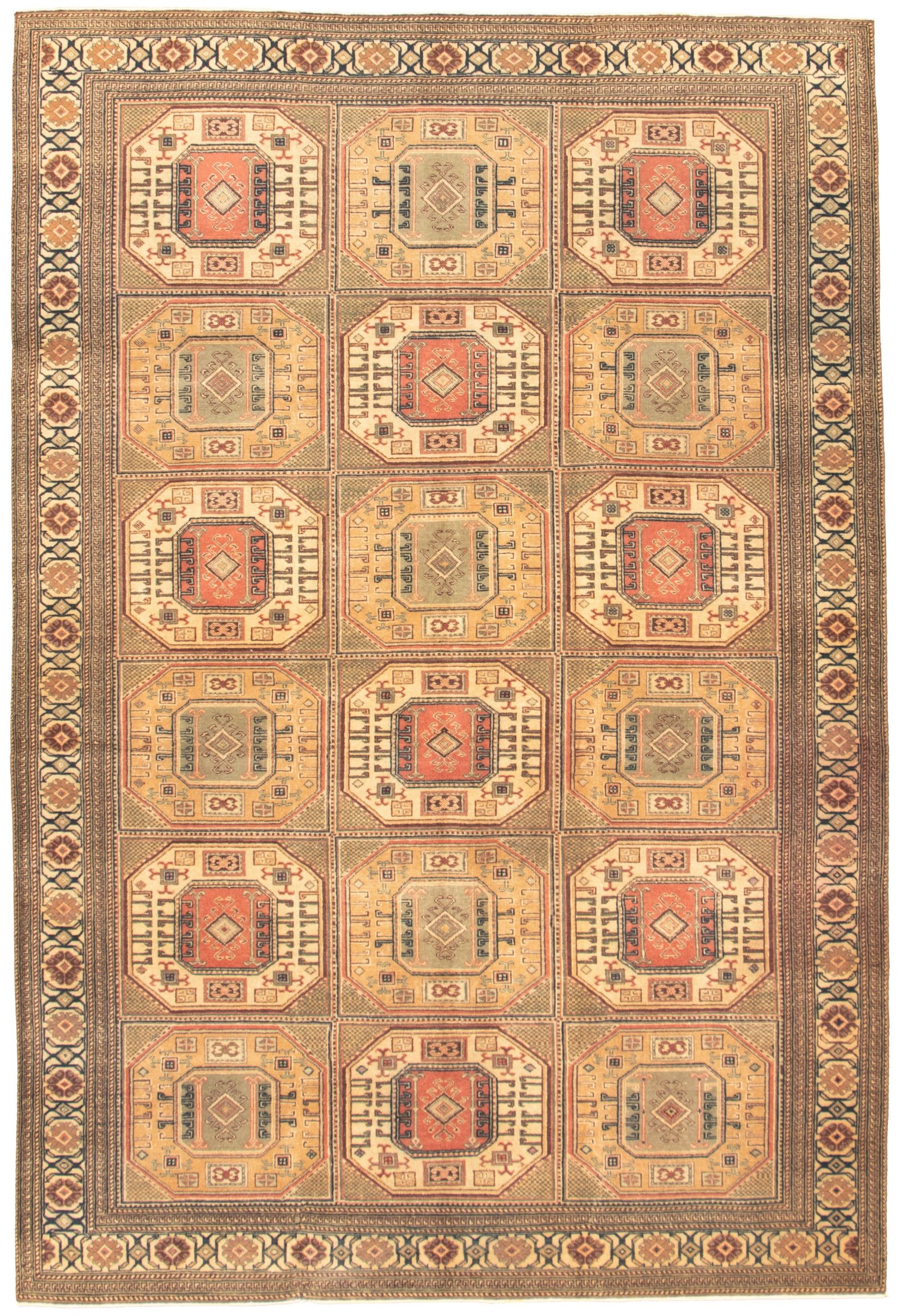 Hand-knotted Keisari Vintage Tan Wool Rug 6'5" x 9'6"  Size: 6'5" x 9'6"  