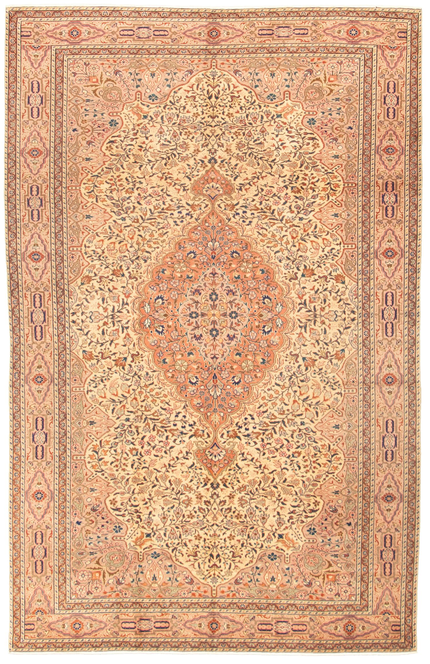 Hand-knotted Keisari Vintage Ivory Wool Rug 6'4" x 9'10" Size: 6'4" x 9'10"  