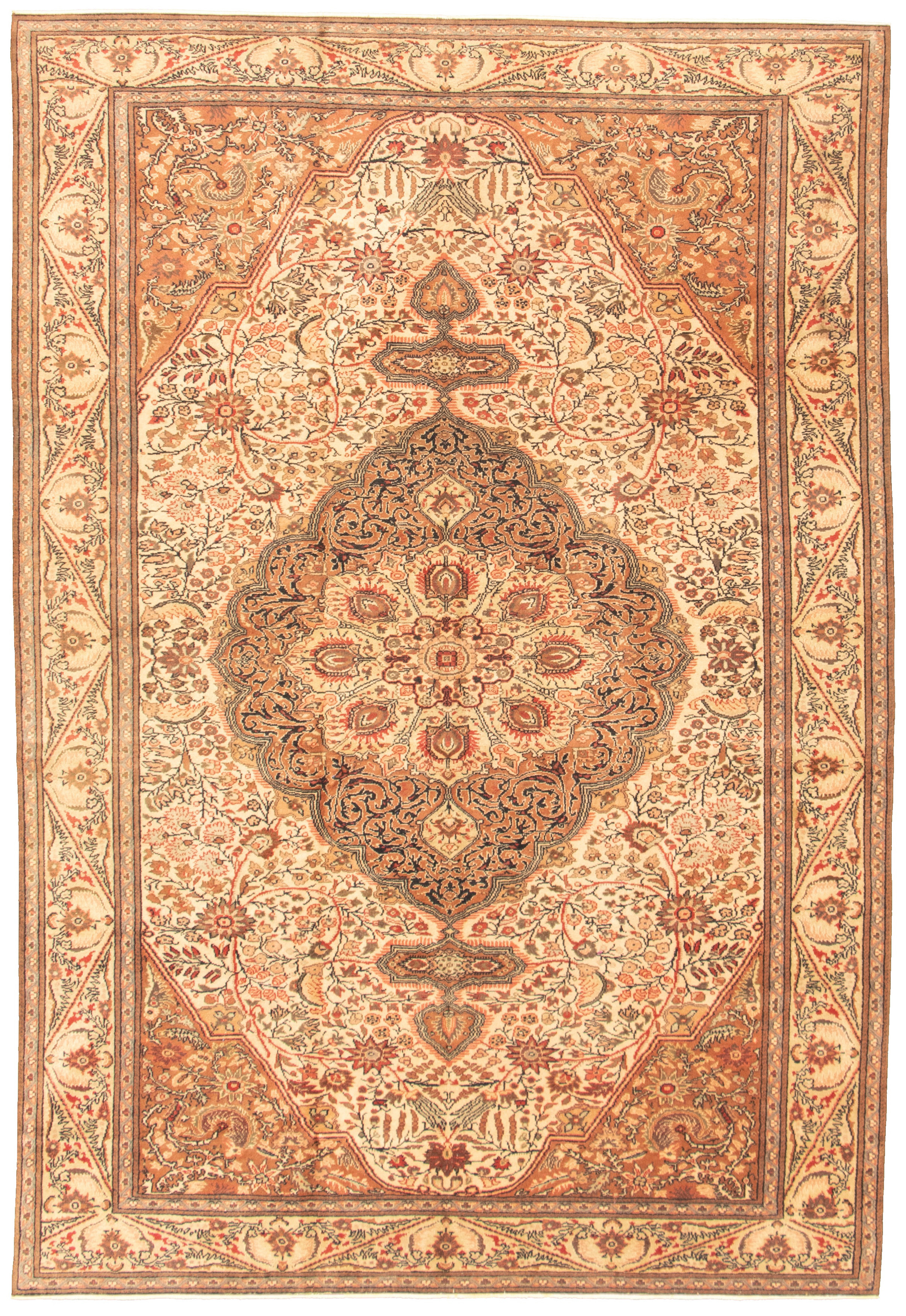 Hand-knotted Keisari Vintage Ivory Wool Rug 6'9" x 9'9" Size: 6'9" x 9'9"  