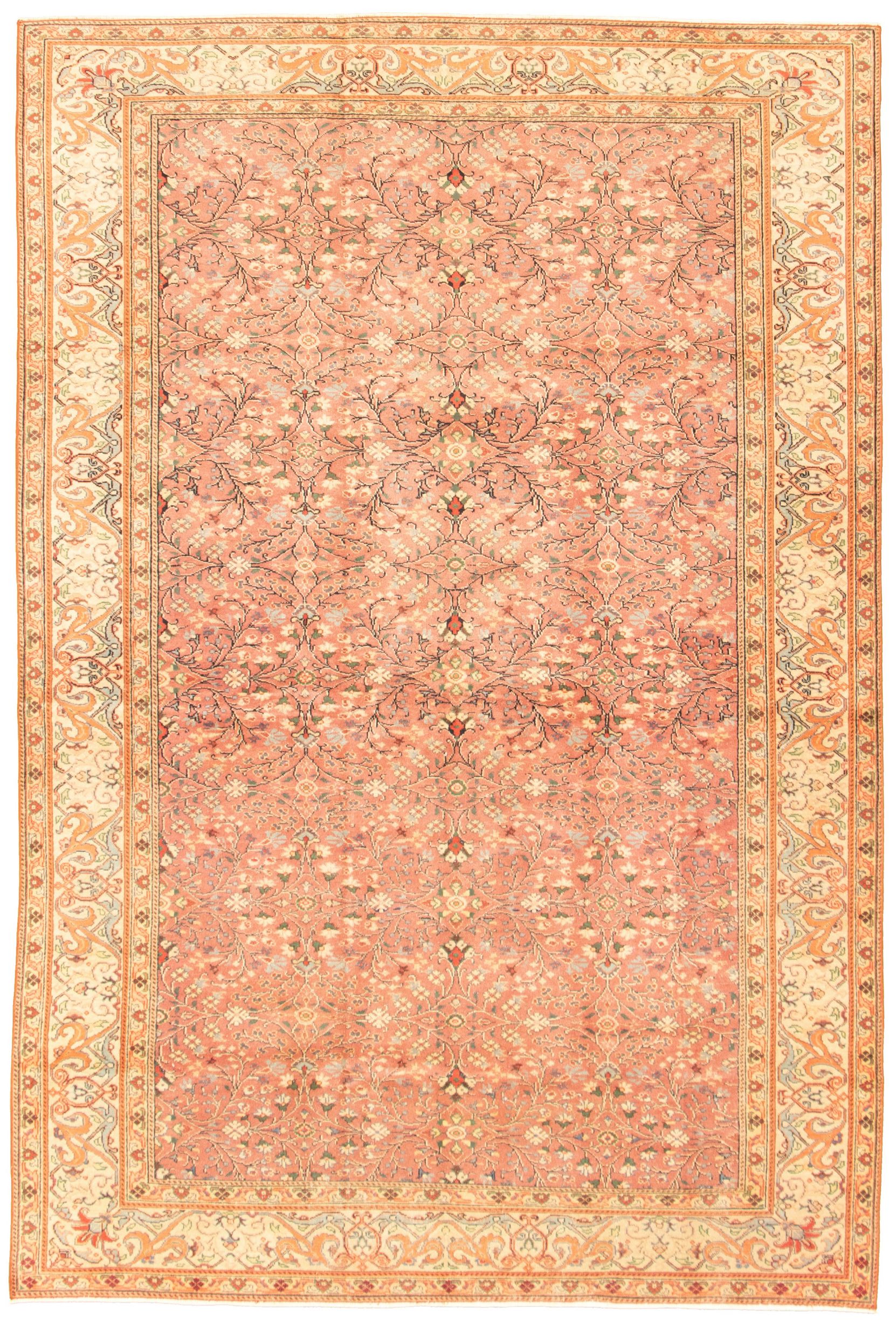 Hand-knotted Keisari Vintage Copper, Pink Wool Rug 6'4" x 9'5" Size: 6'4" x 9'5"  