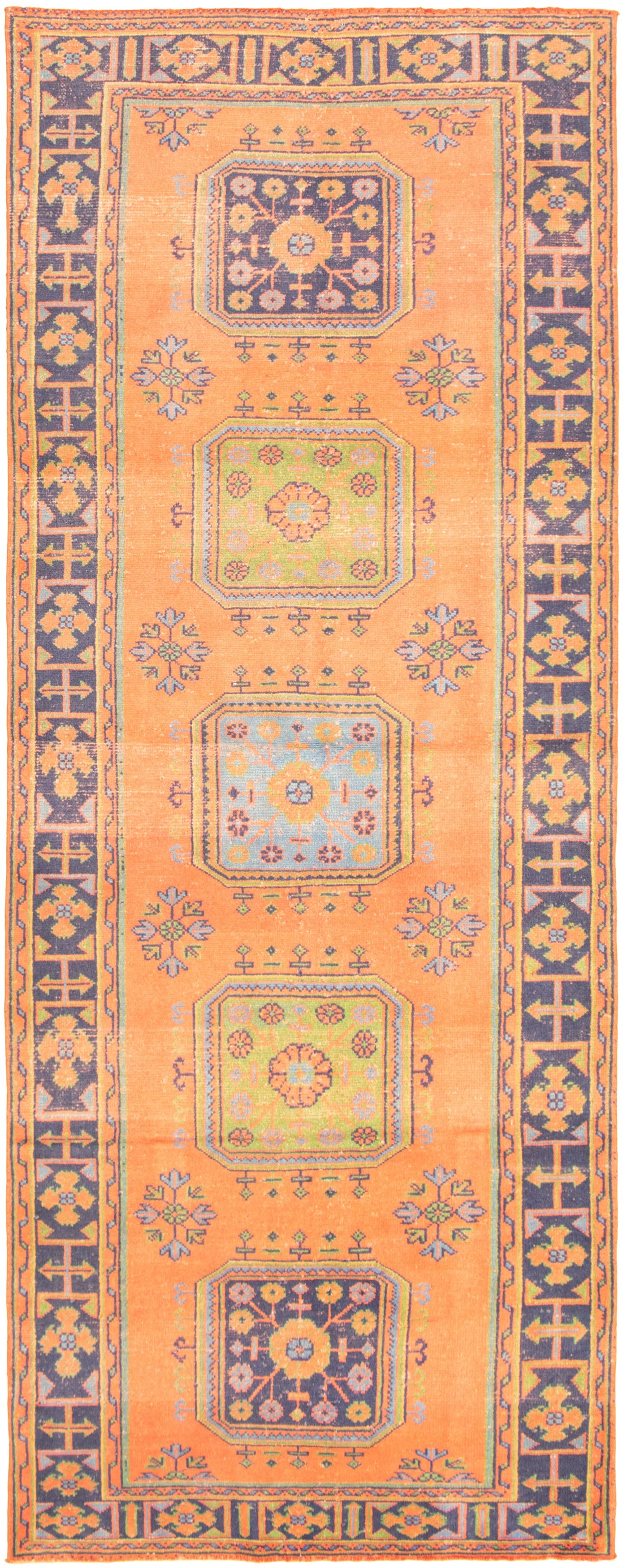 Hand-knotted Konya Anatolian Copper Wool Rug 4'7" x 11'9"  Size: 4'7" x 11'9"  
