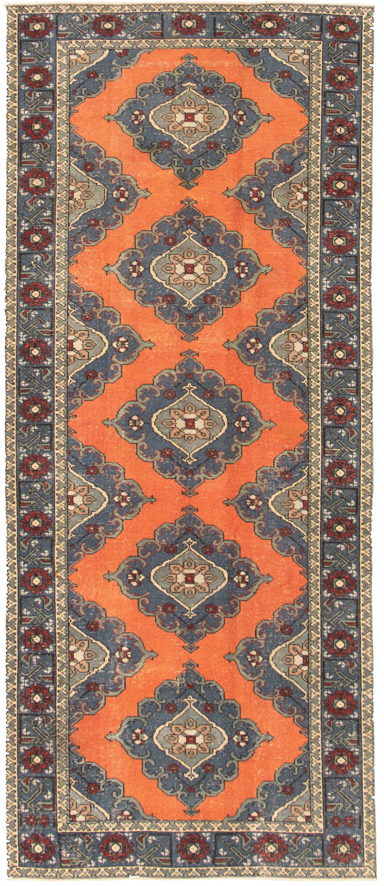 Hand-knotted Konya Anatolian Copper Wool Rug 4'9" x 11'0"  Size: 4'9" x 11'0"  