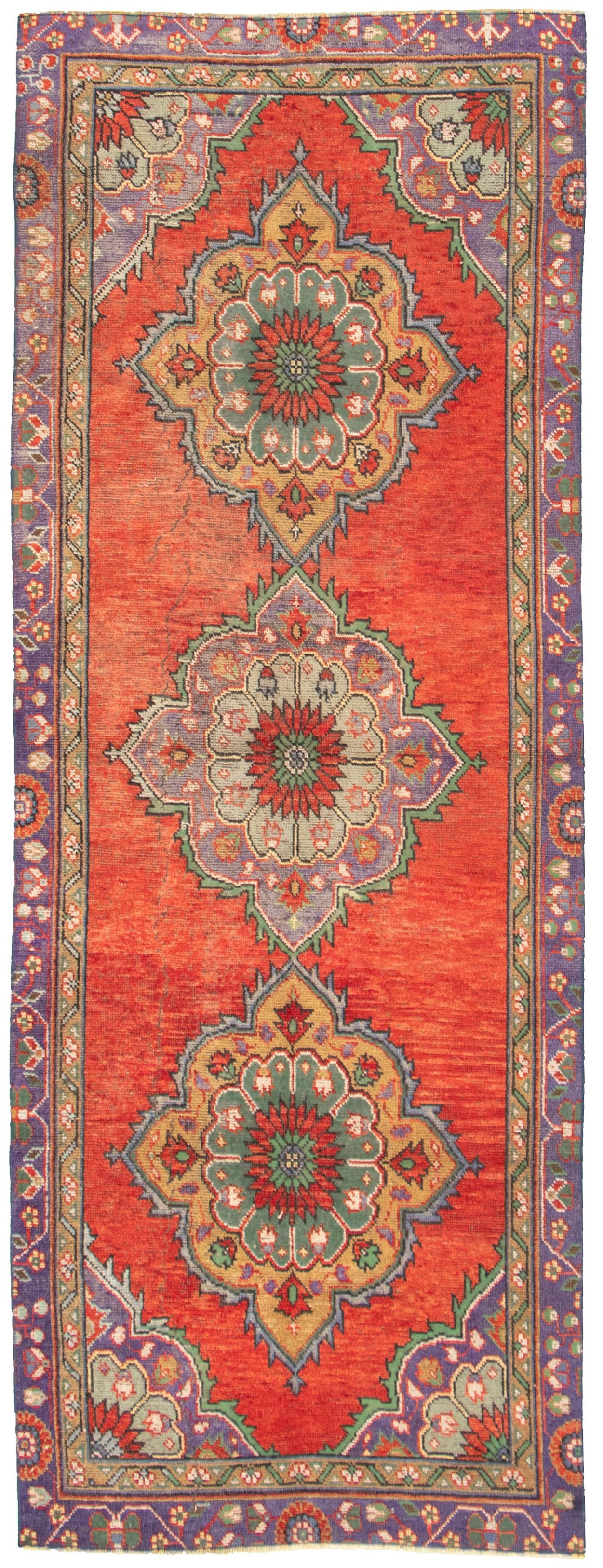 Hand-knotted Konya Anatolian Red Wool Rug 3'1" x 10'1" Size: 3'1" x 10'1"  