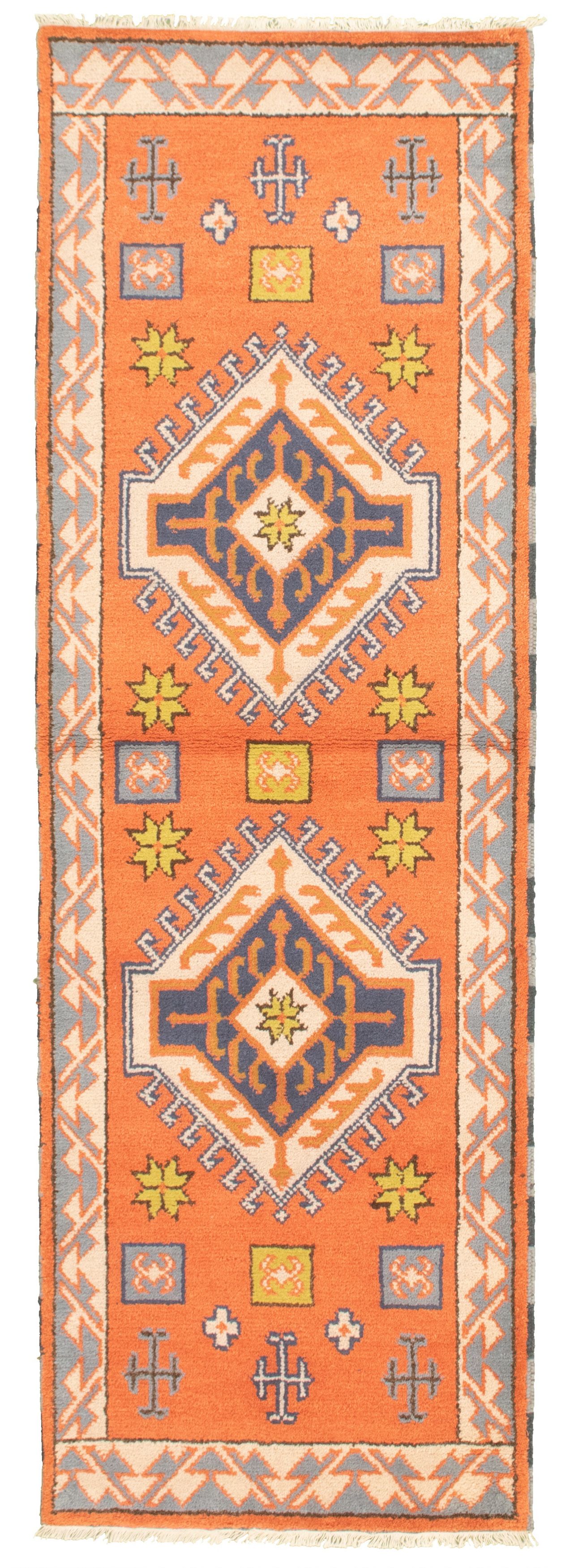 Hand-knotted Royal Kazak Dark Copper Wool Rug 2'10" x 8'4"  Size: 2'10" x 8'4"  