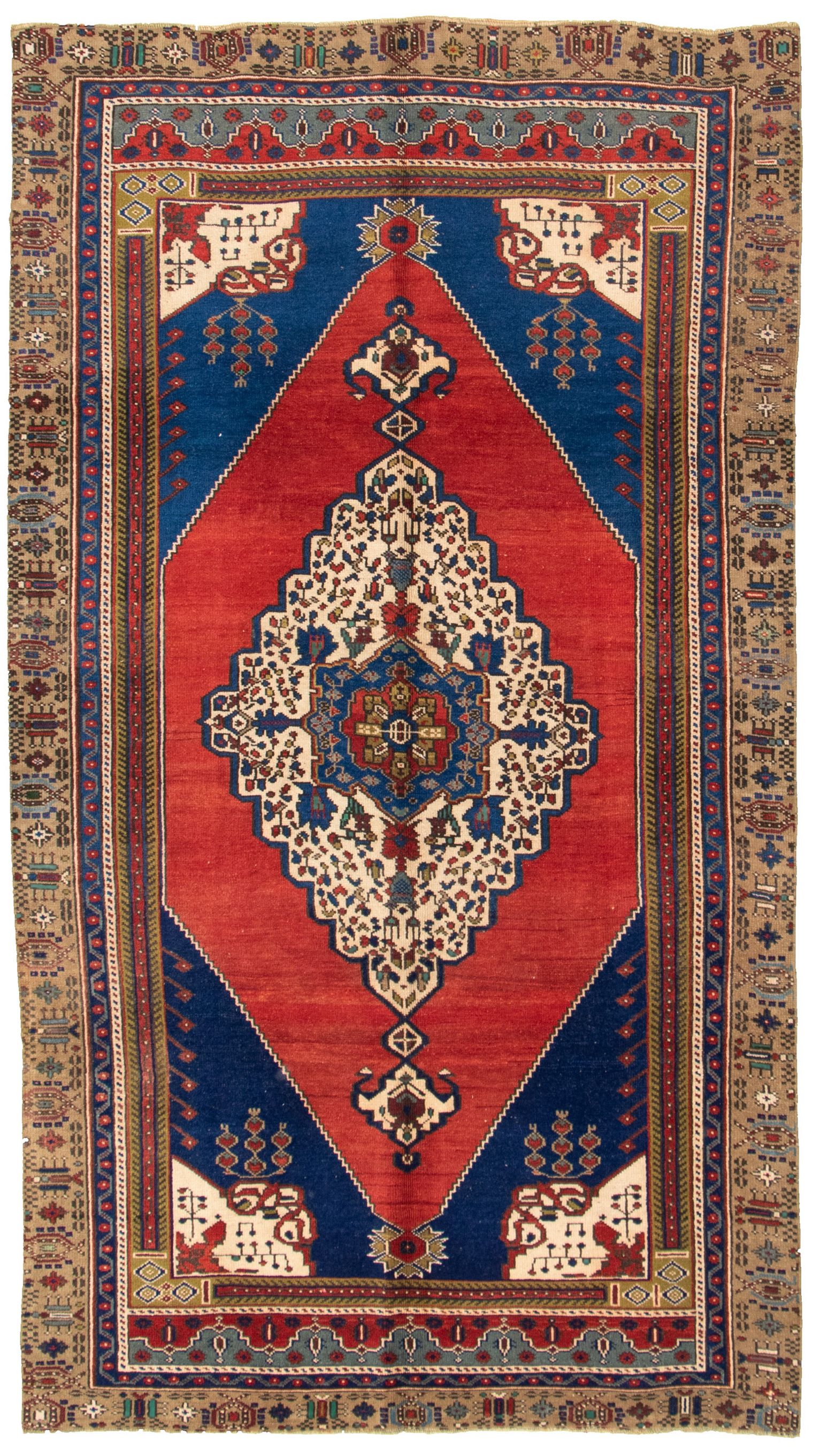 Hand-knotted Anatolian Vintage Dark Copper Wool Rug 5'0" x 8'11" Size: 5'0" x 8'11"  
