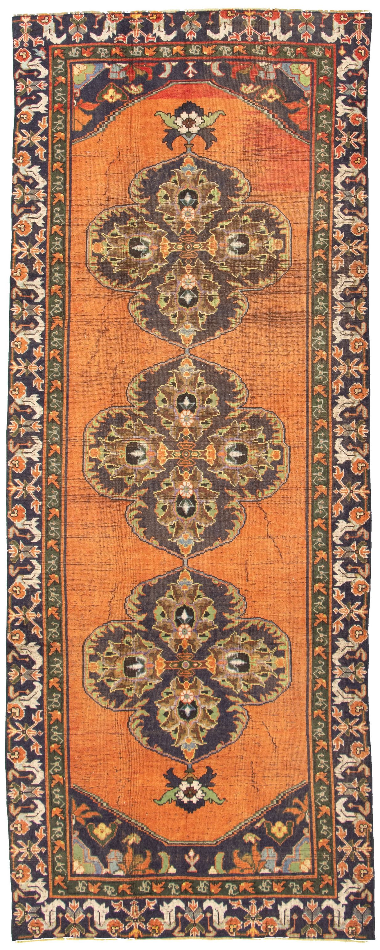 Hand-knotted Konya Anatolian Copper Wool Rug 4'4" x 11'2" Size: 4'4" x 11'2"  
