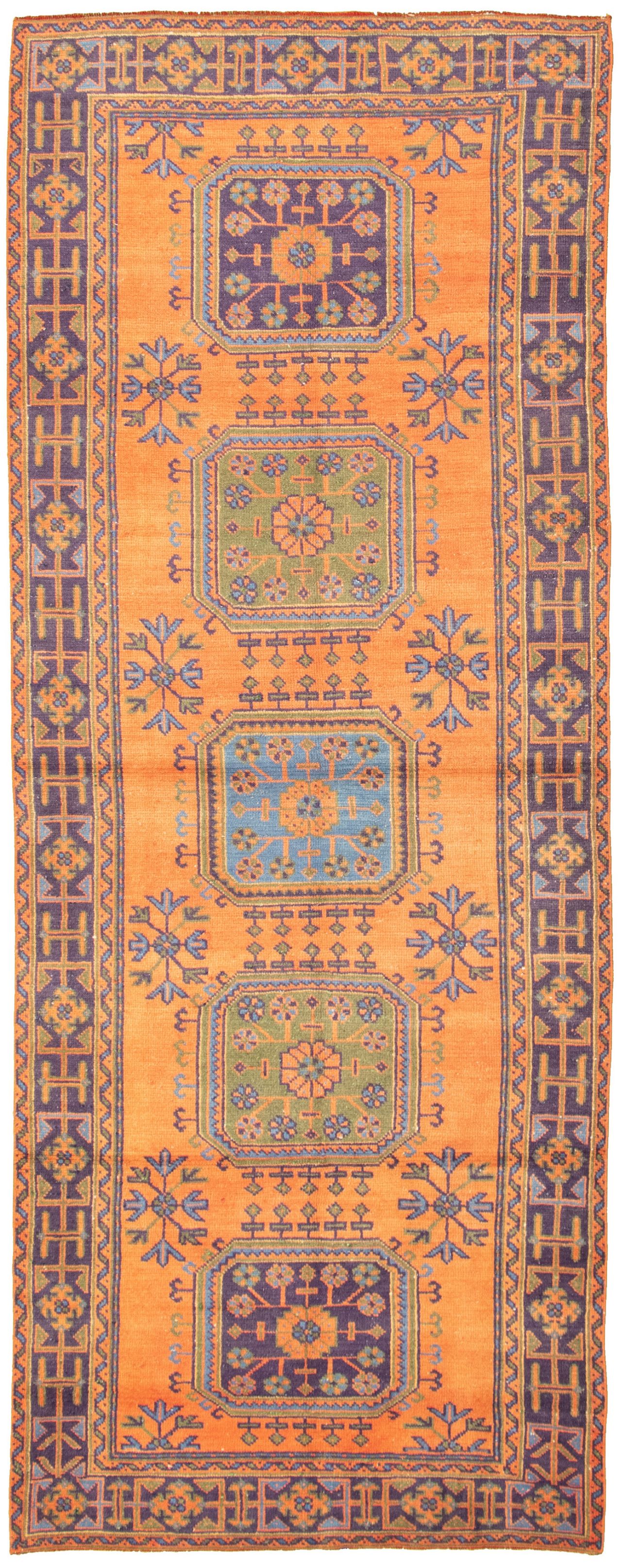 Hand-knotted Konya Anatolian Copper Wool Rug 4'2" x 10'10" Size: 4'2" x 10'10"  