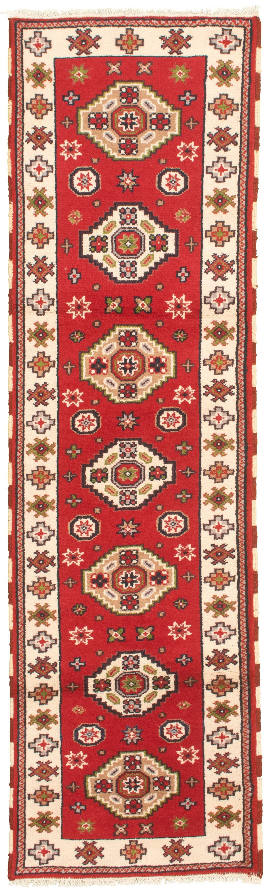 Hand-knotted Royal Kazak Red Wool Rug 2'8" x 9'7"  Size: 2'8" x 9'7"  
