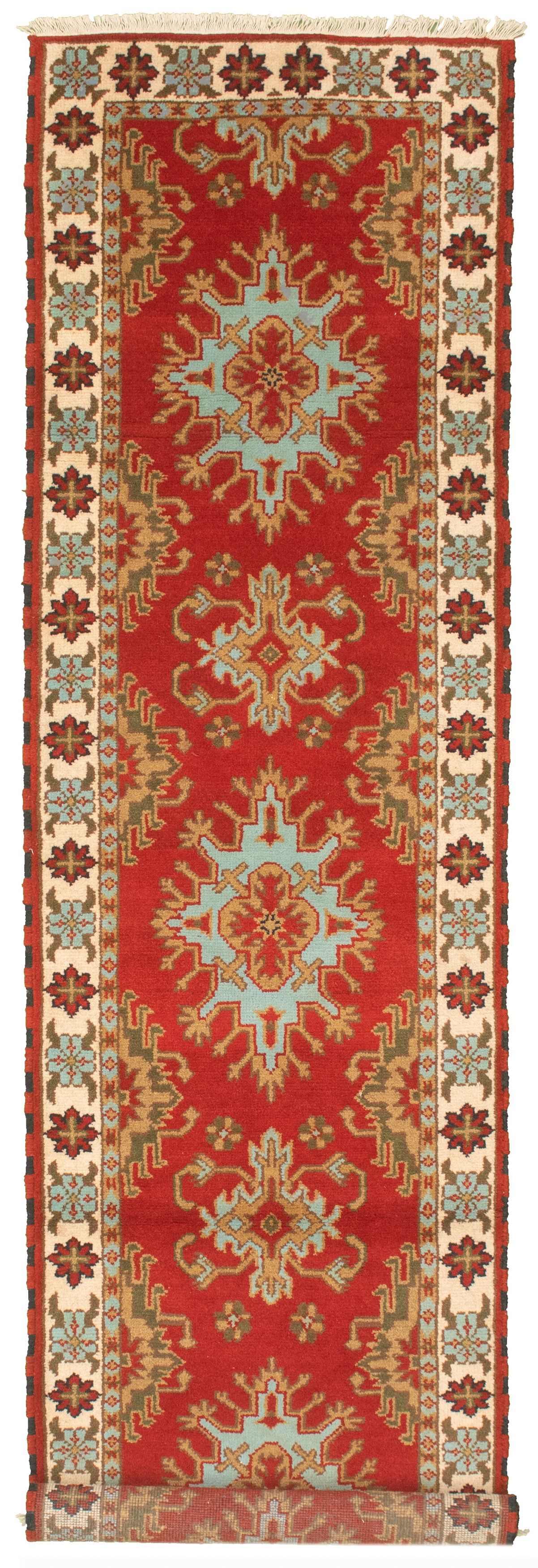 Hand-knotted Royal Kazak Red Wool Rug 2'9" x 10'6" Size: 2'9" x 10'6"  
