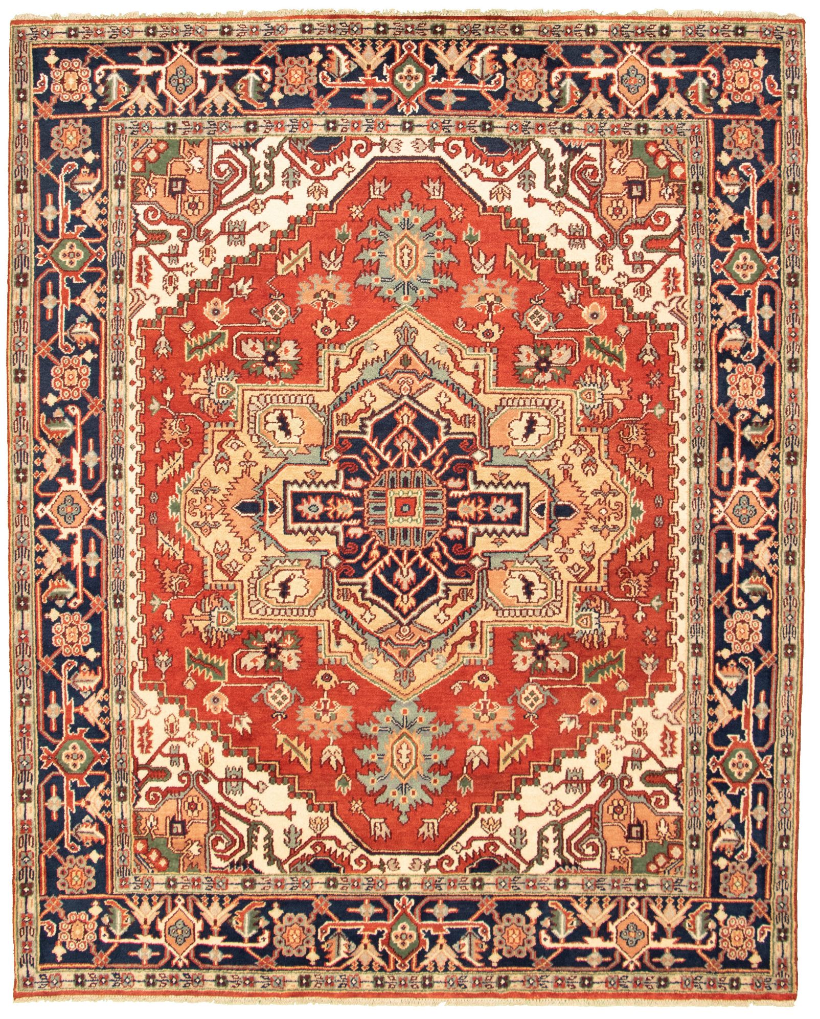 Hand-knotted Serapi Heritage I Dark Copper Wool Rug 8'0" x 9'11" Size: 8'0" x 9'11"  