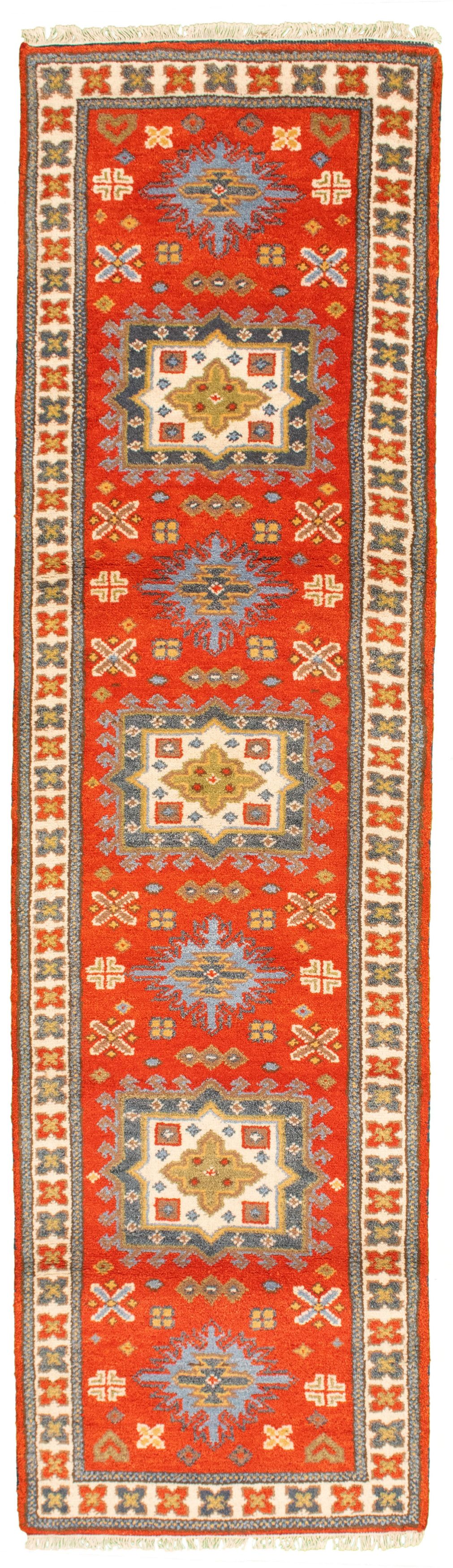 Hand-knotted Royal Kazak Dark Copper Wool Rug 2'8" x 9'8"  Size: 2'8" x 9'8"  