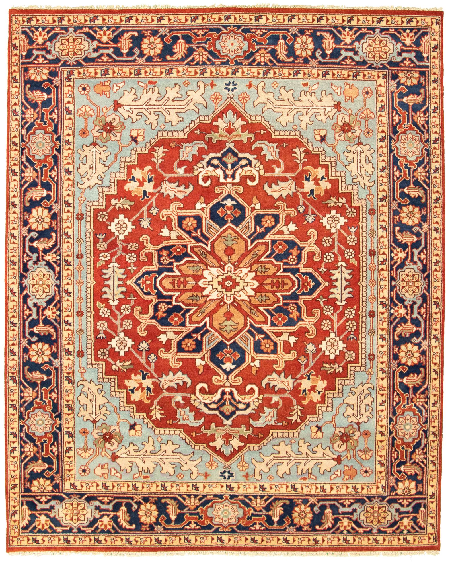 Hand-knotted Serapi Heritage II Dark Copper Wool Rug 8'1" x 9'11" Size: 8'1" x 9'11"  