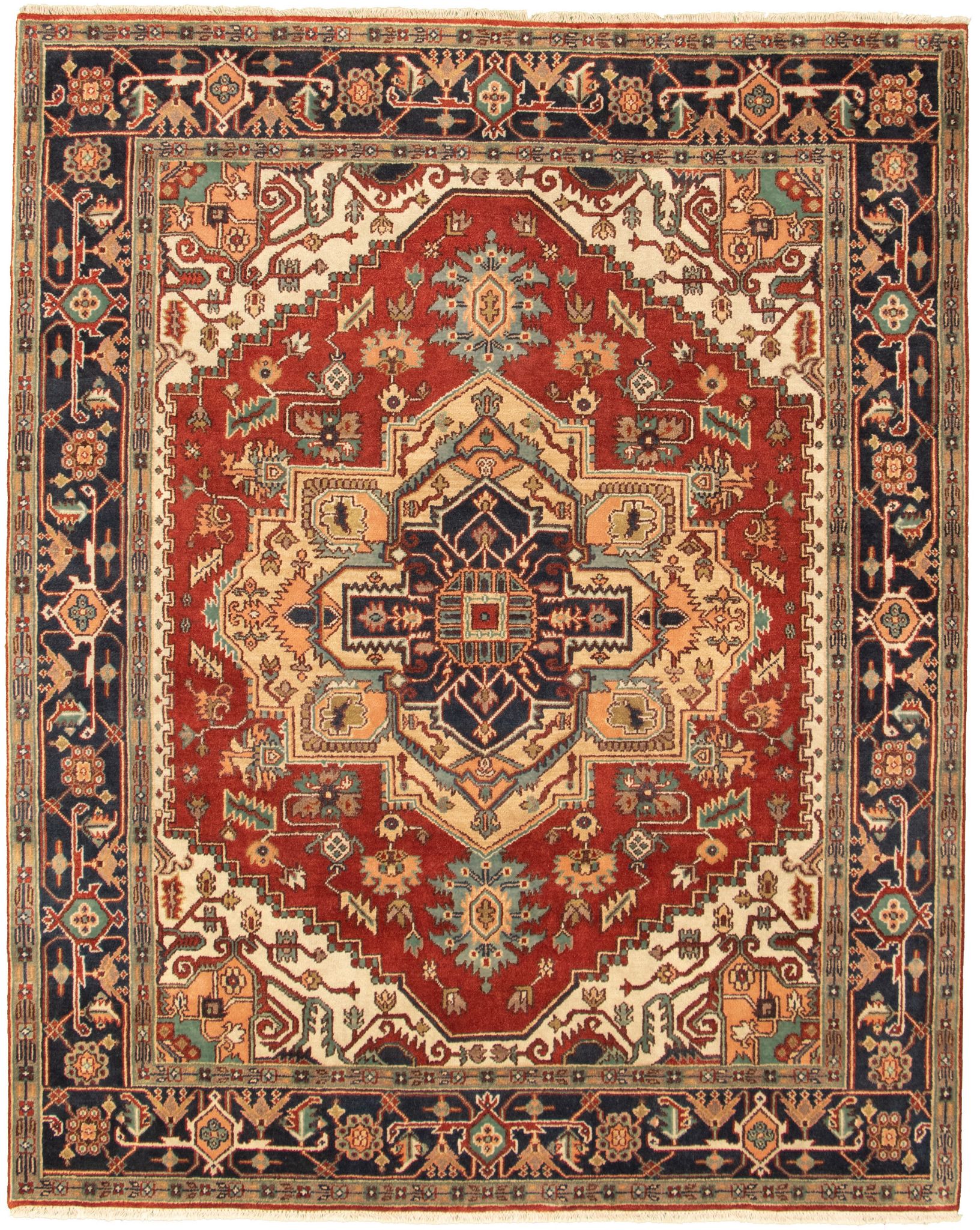 Hand-knotted Serapi Heritage I Dark Copper Wool Rug 7'10" x 9'10" Size: 7'10" x 9'10"  