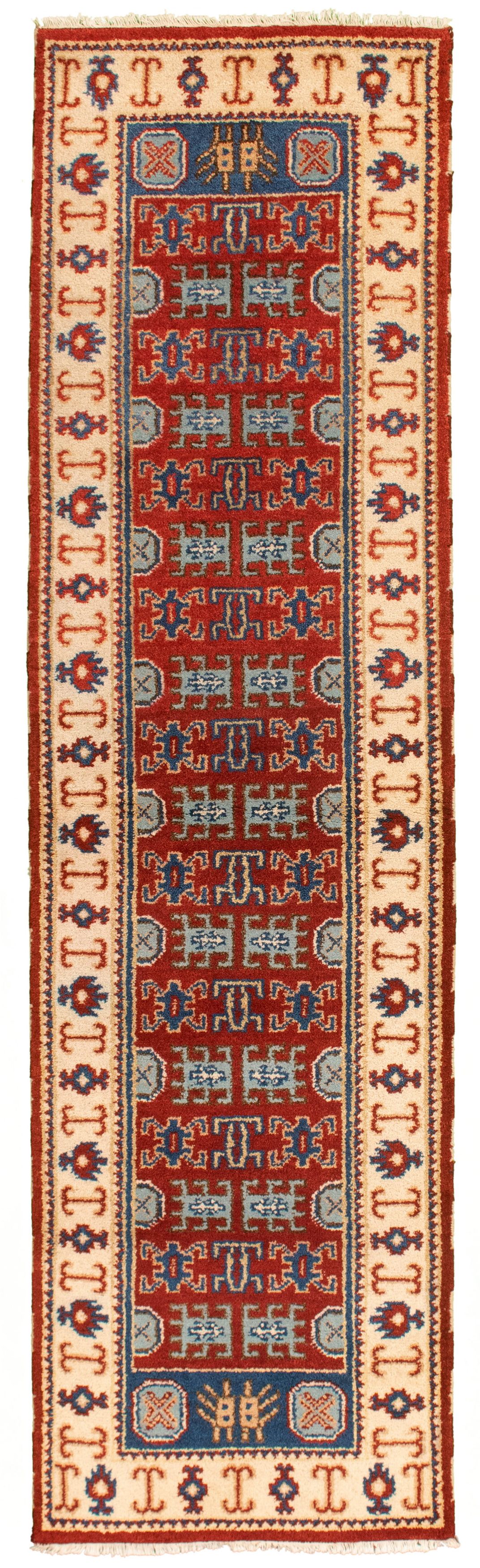 Hand-knotted Royal Kazak Dark Red Wool Rug 2'8" x 10'0"  Size: 2'8" x 10'0"  