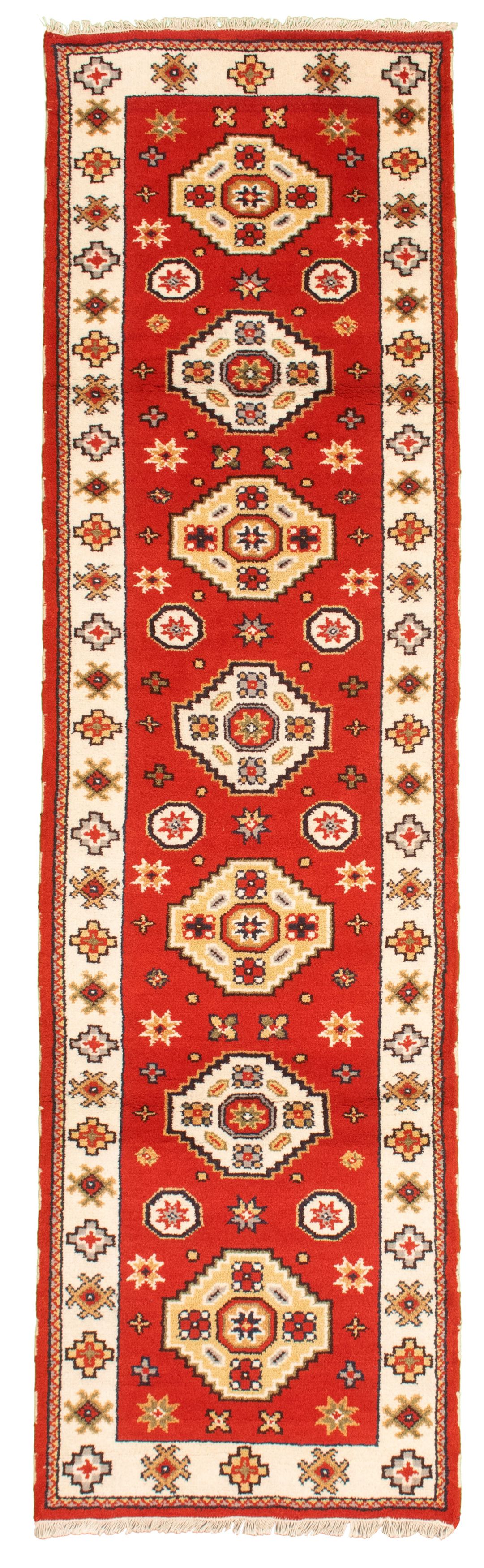 Hand-knotted Royal Kazak Red Wool Rug 2'9" x 9'11"  Size: 2'9" x 9'11"  