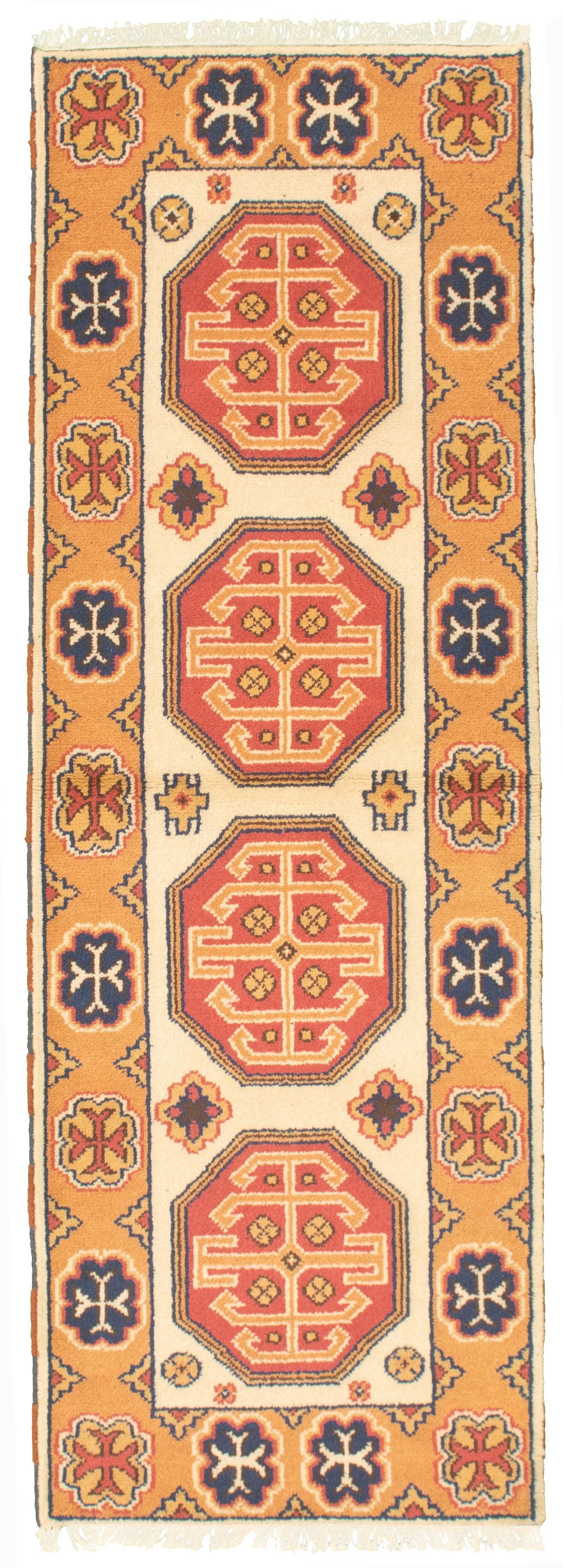 Hand-knotted Royal Kazak Copper, Light Red Wool Rug 2'10" x 8'1" Size: 2'10" x 8'1"  