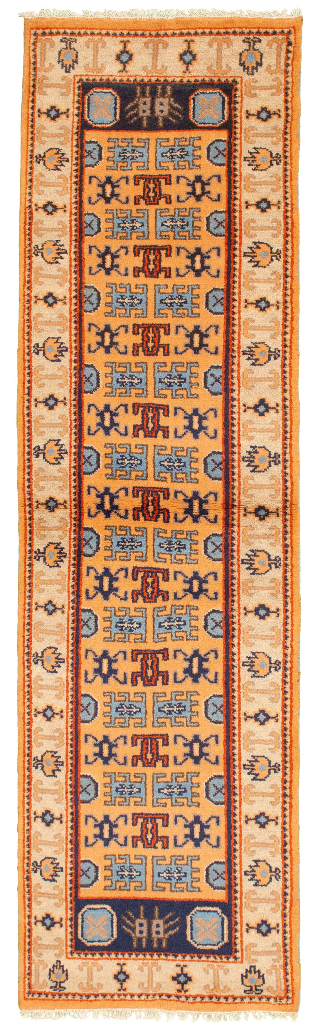Hand-knotted Royal Kazak Copper Wool Rug 2'9" x 9'9"  Size: 2'9" x 9'9"  