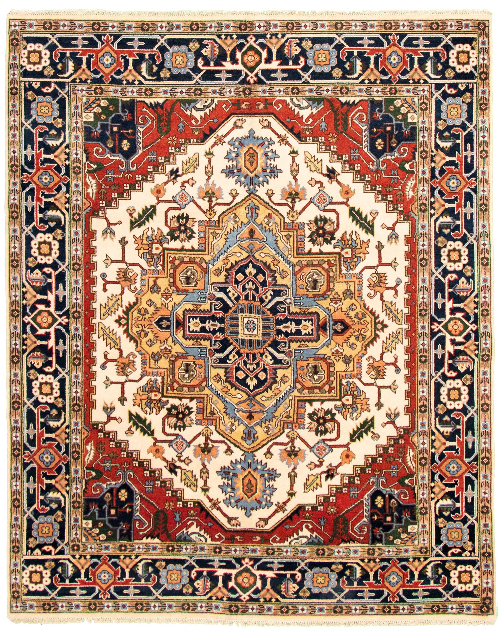 Hand-knotted Serapi Heritage I Cream Wool Rug 7'11" x 10'1" Size: 7'11" x 10'1"  