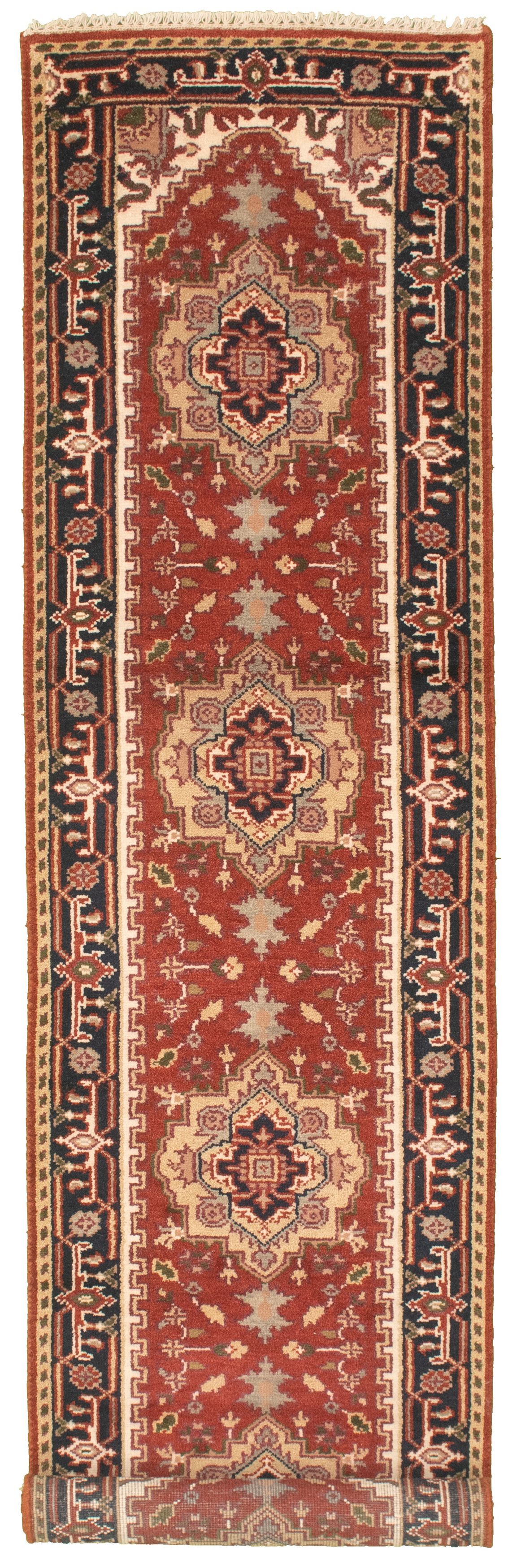 Hand-knotted Serapi Heritage I Red Wool Rug 2'7" x 10'2" Size: 2'7" x 10'2"  
