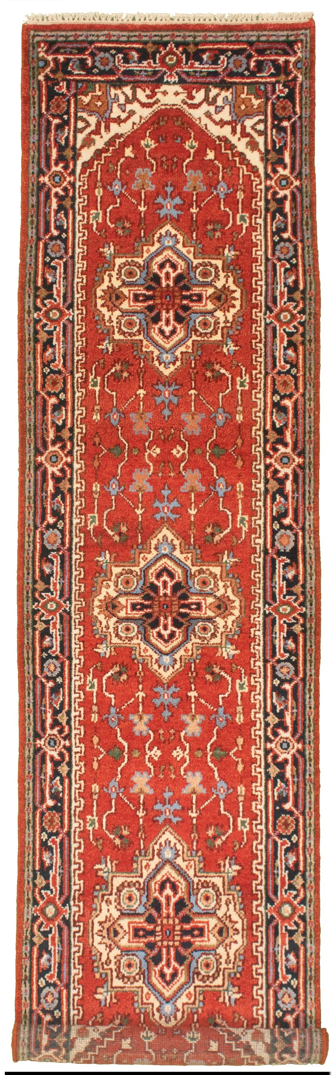 Hand-knotted Serapi Heritage I Red Wool Rug 2'6" x 10'3" Size: 2'6" x 10'3"  
