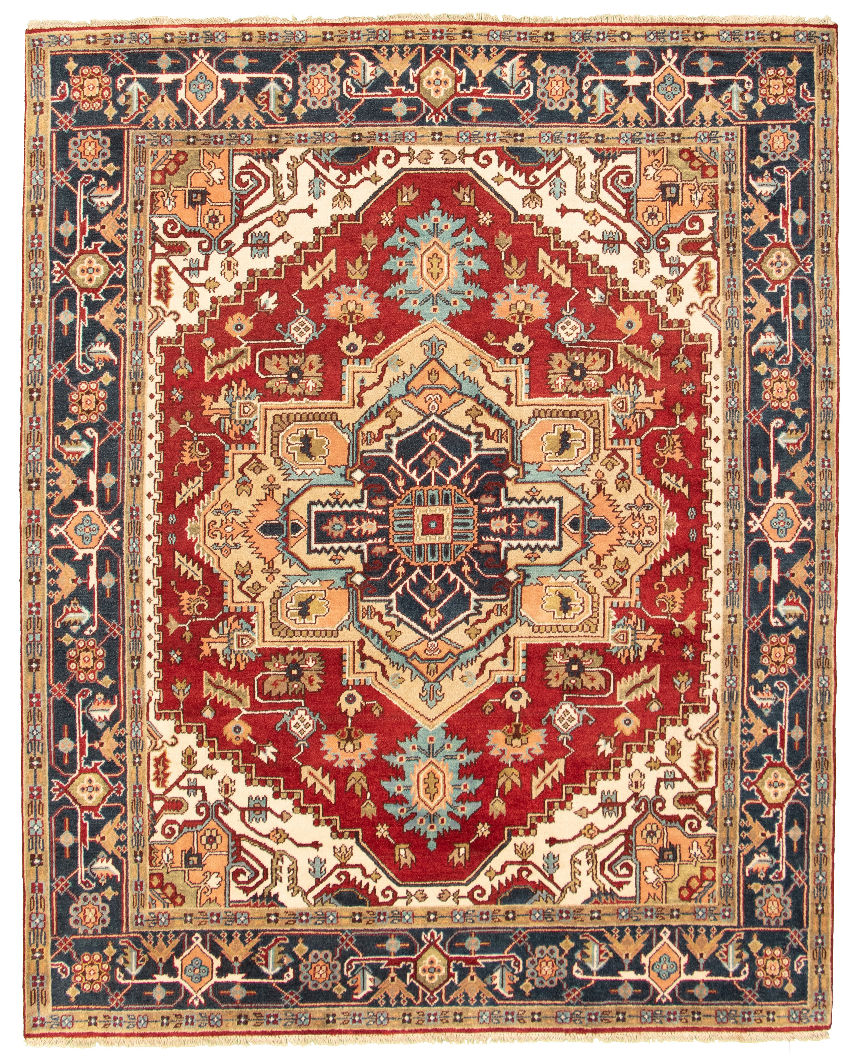 Hand-knotted Serapi Heritage I Dark Red Wool Rug 7'10" x 9'10" Size: 7'10" x 9'10"  