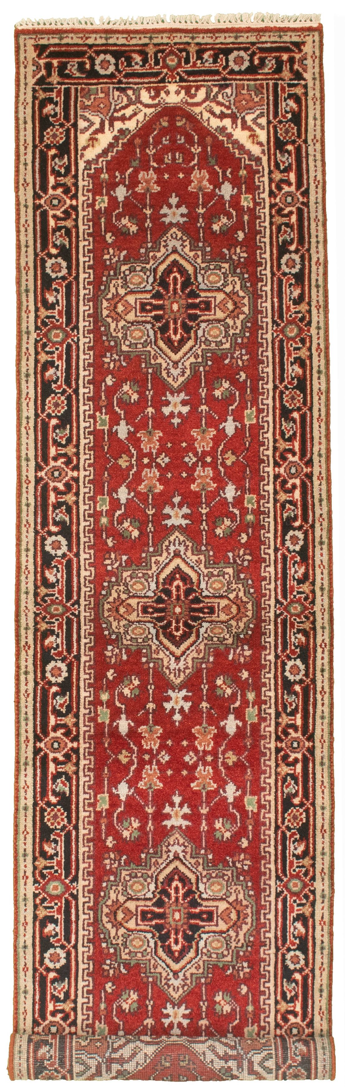 Hand-knotted Serapi Heritage I Red Wool Rug 2'7" x 10'0" Size: 2'7" x 10'0"  