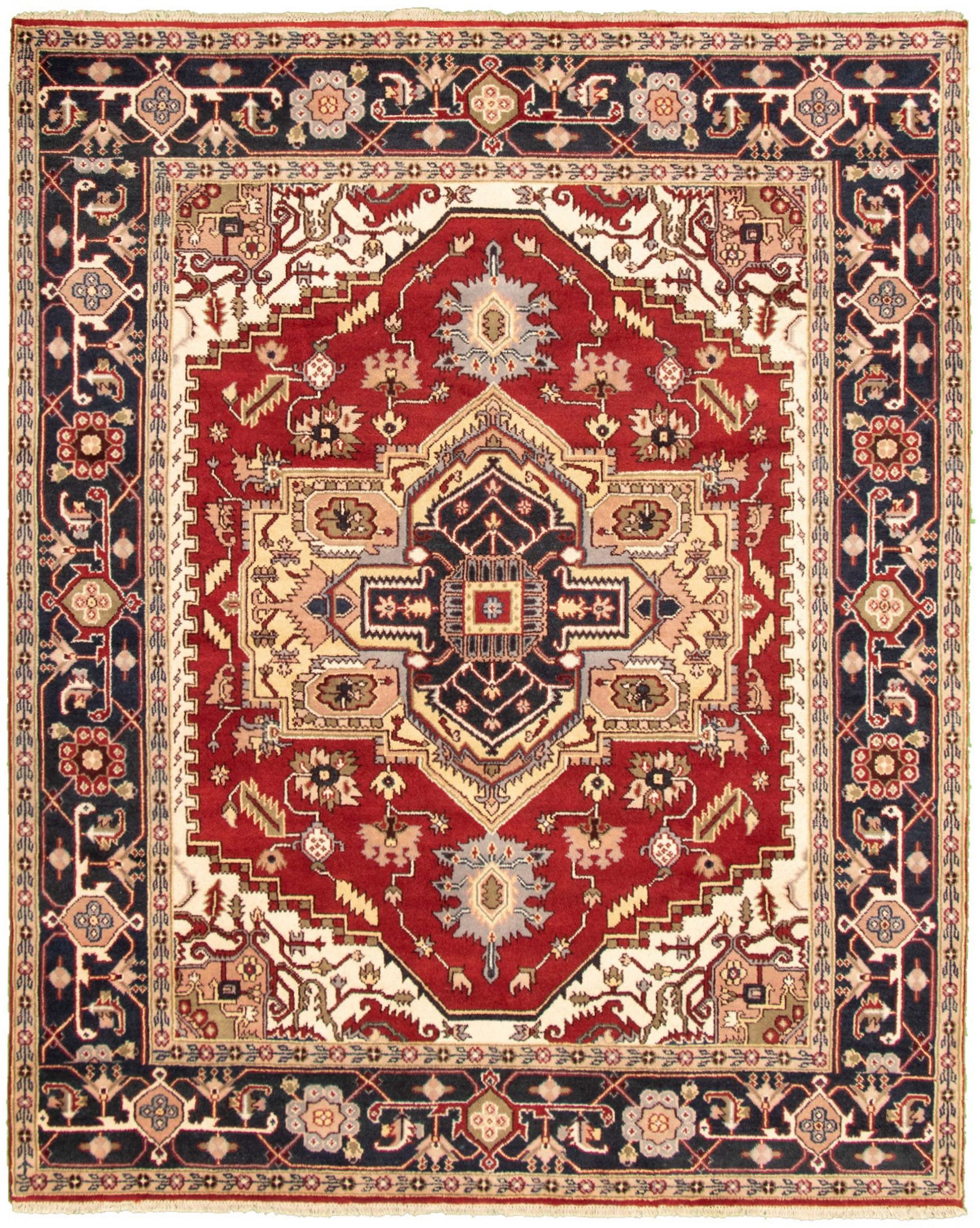 Hand-knotted Serapi Heritage I Dark Red Wool Rug 8'0" x 9'11" Size: 8'0" x 9'11"  