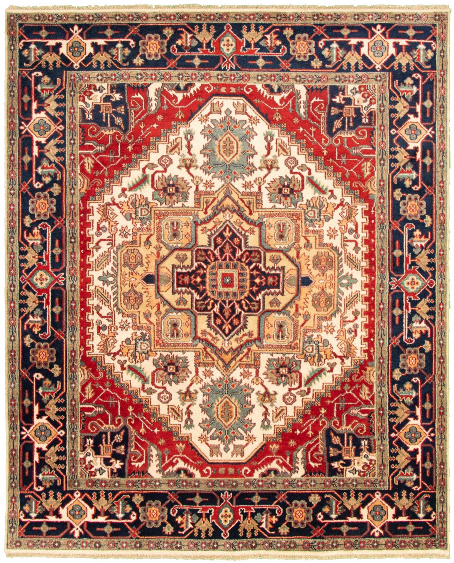 Hand-knotted Serapi Heritage I Cream Wool Rug 7'11" x 9'9" Size: 7'11" x 9'9"  