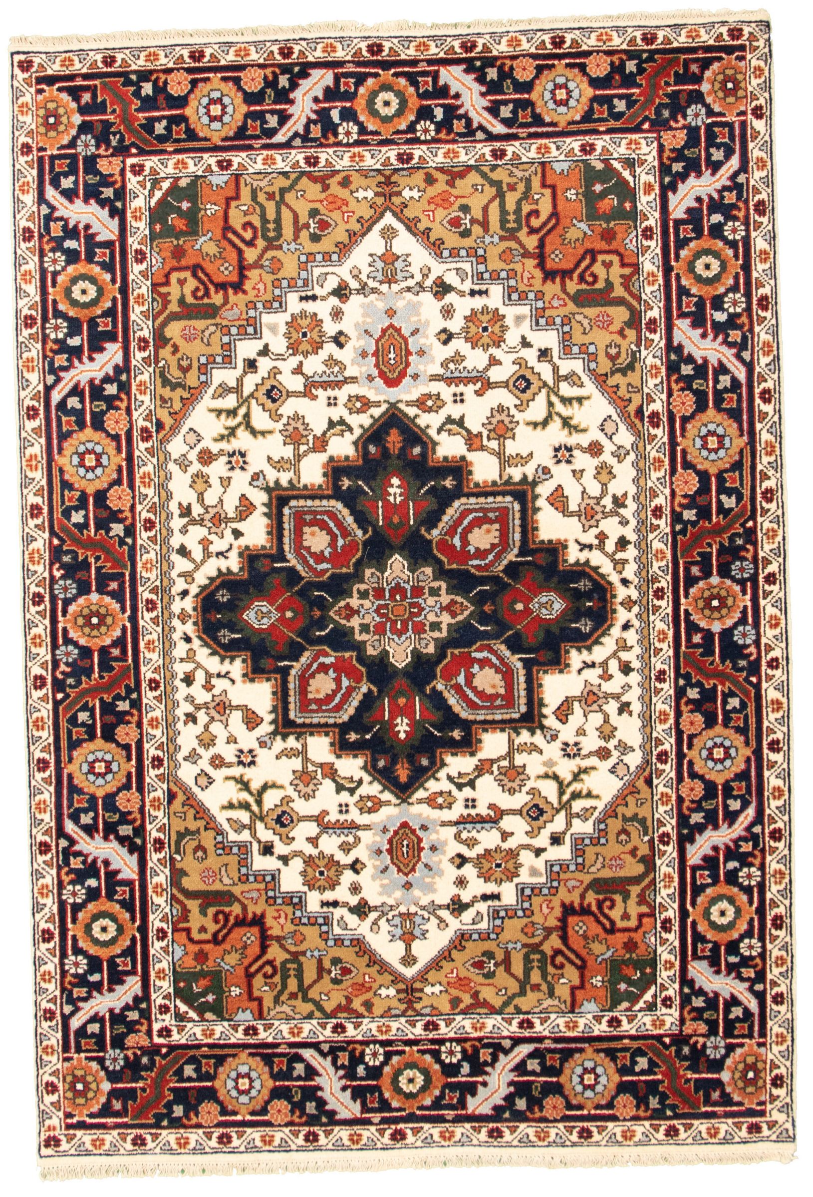 Hand-knotted Serapi Heritage Cream Wool Rug 5'11" x 8'9" Size: 5'11" x 8'9"  