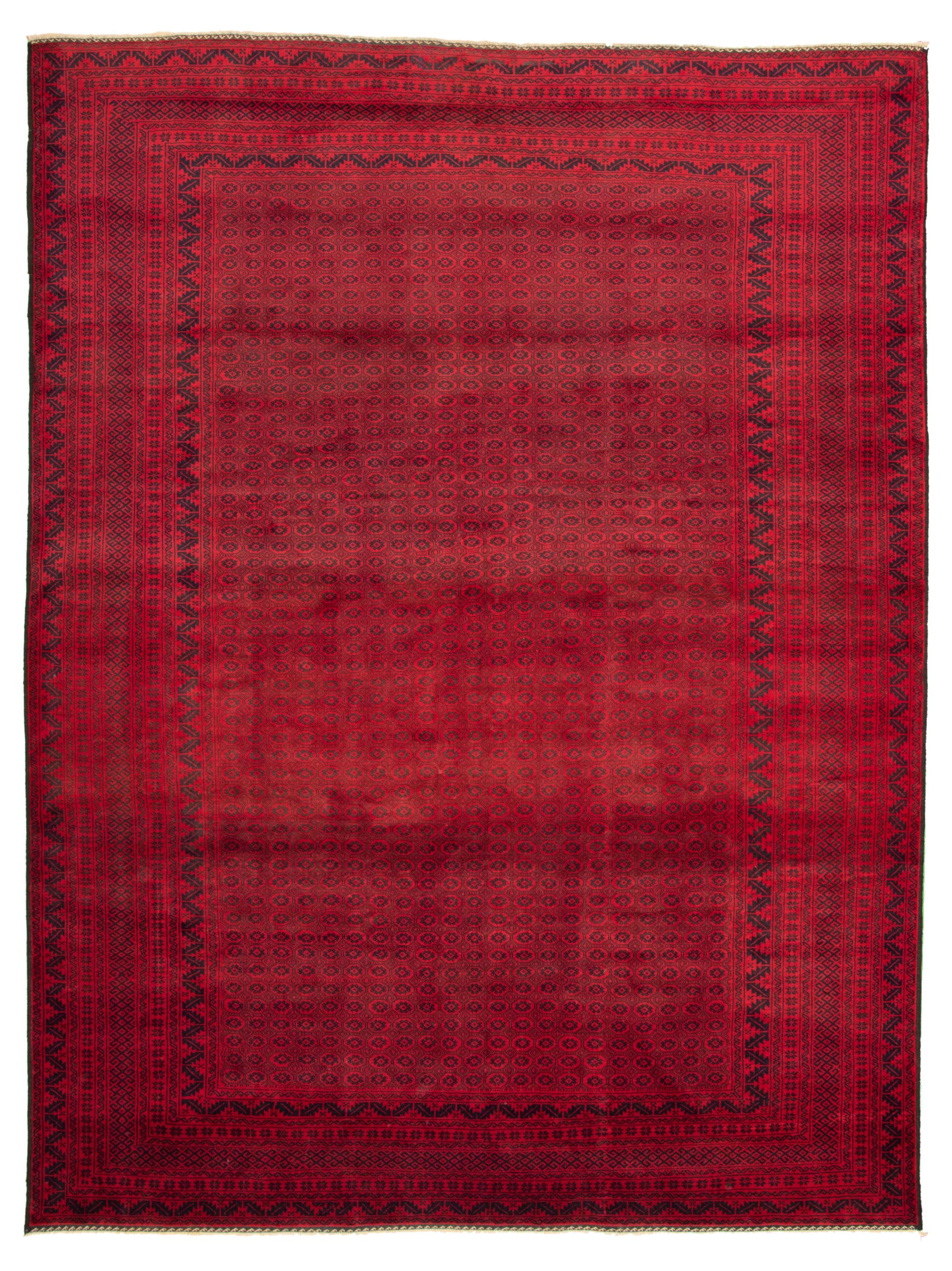 Hand-knotted Teimani Red Wool Rug 9'8" x 12'5" Size: 9'8" x 12'5"  