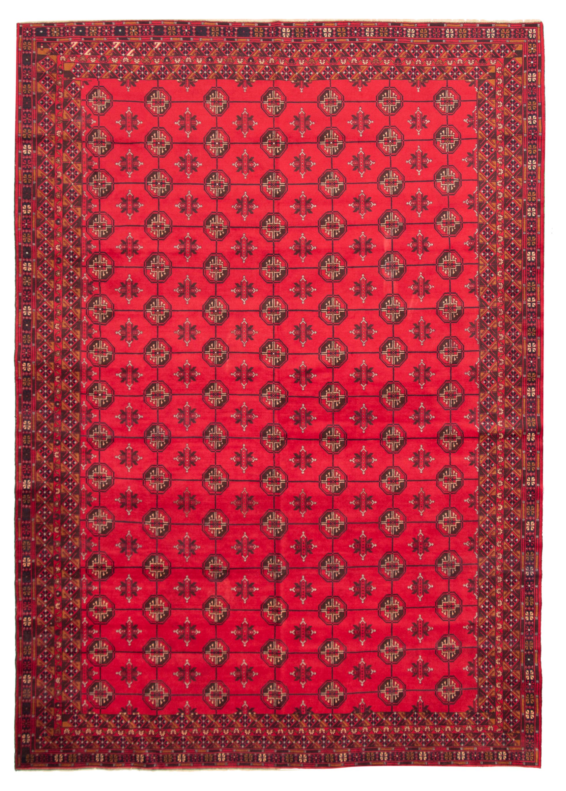 Hand-knotted Teimani Red Wool Rug 8'11" x 12'6" Size: 8'11" x 12'6"  