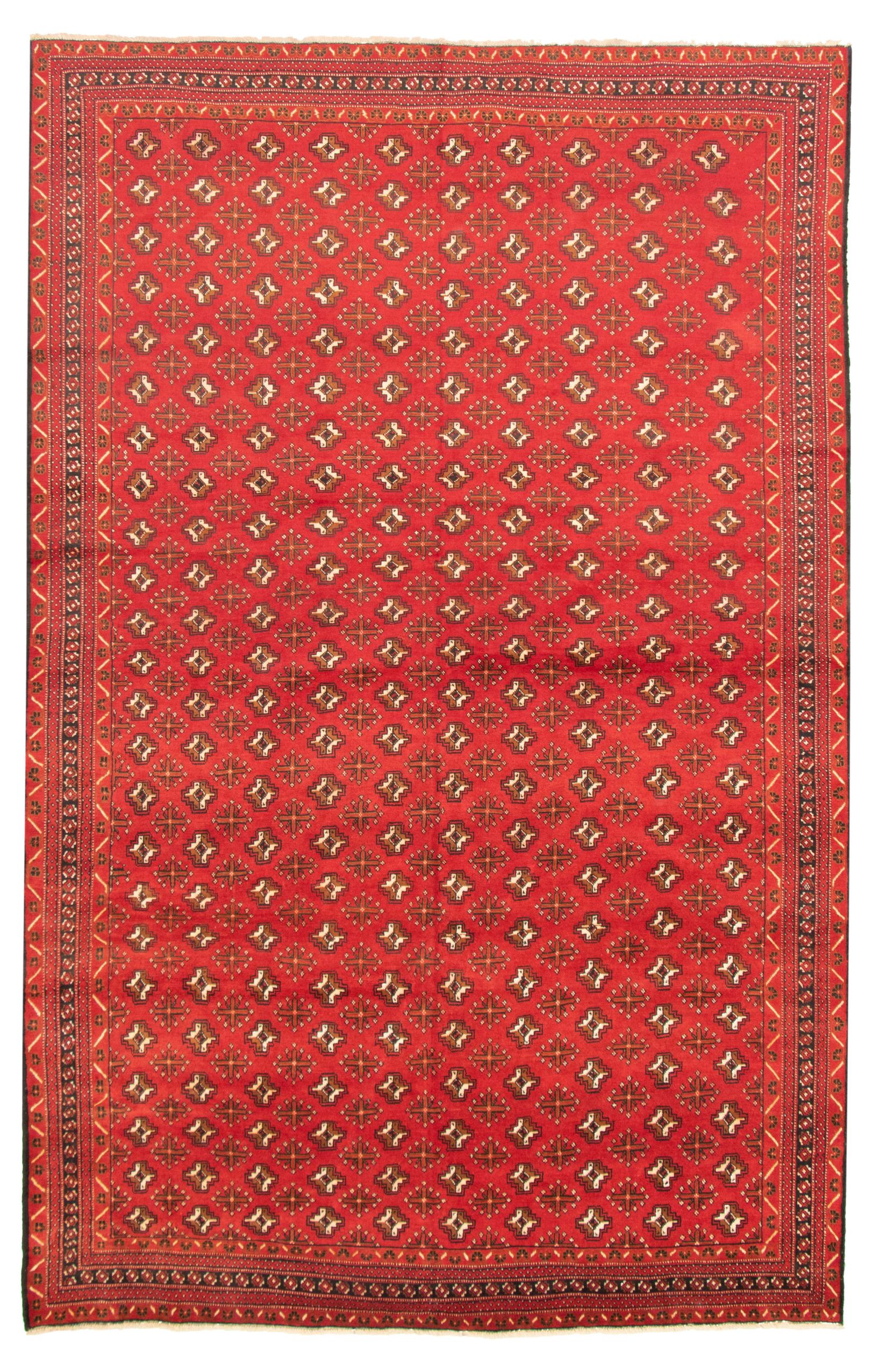 Hand-knotted Teimani Red Wool Rug 7'9" x 11'9" Size: 7'9" x 11'9"  