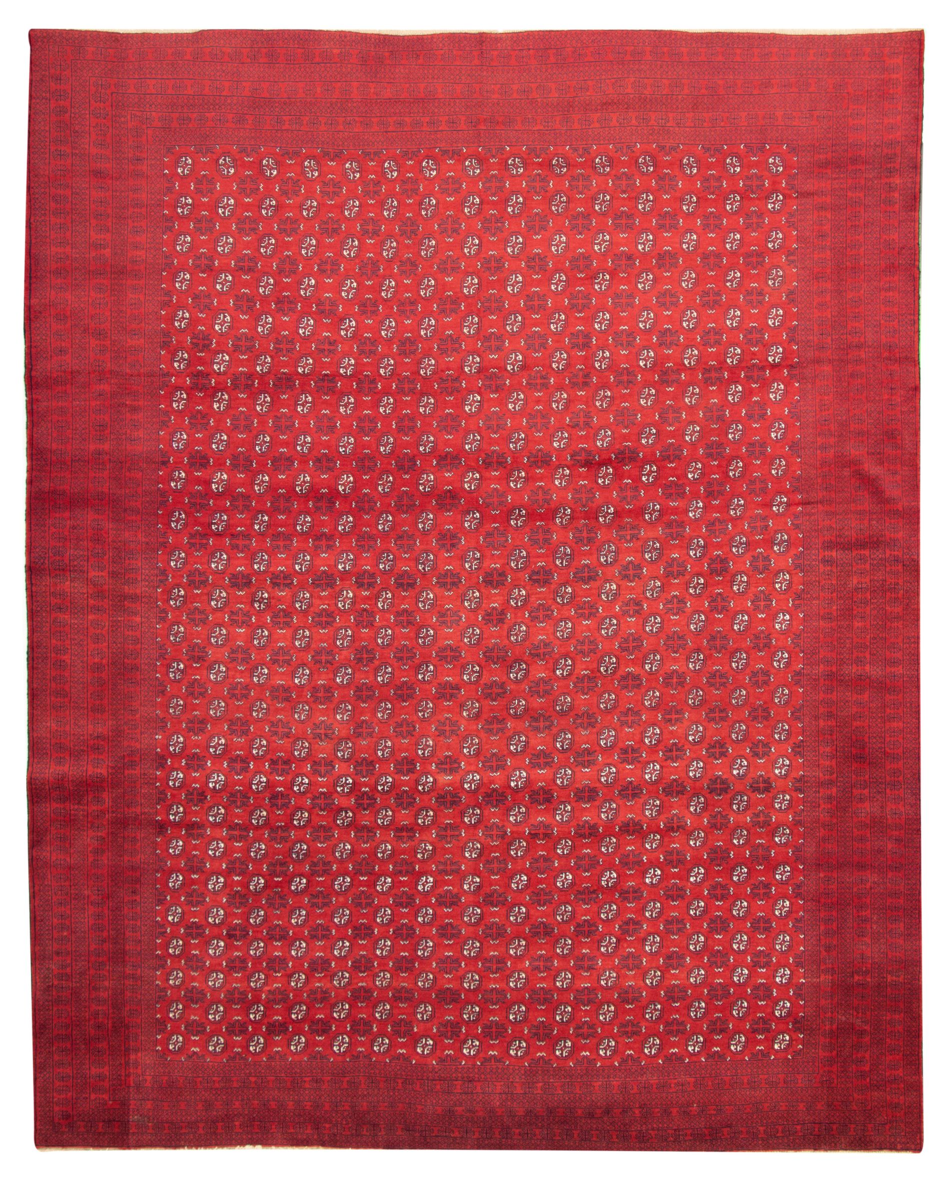 Hand-knotted Teimani Red Wool Rug 10'0" x 12'2" Size: 10'0" x 12'2"  