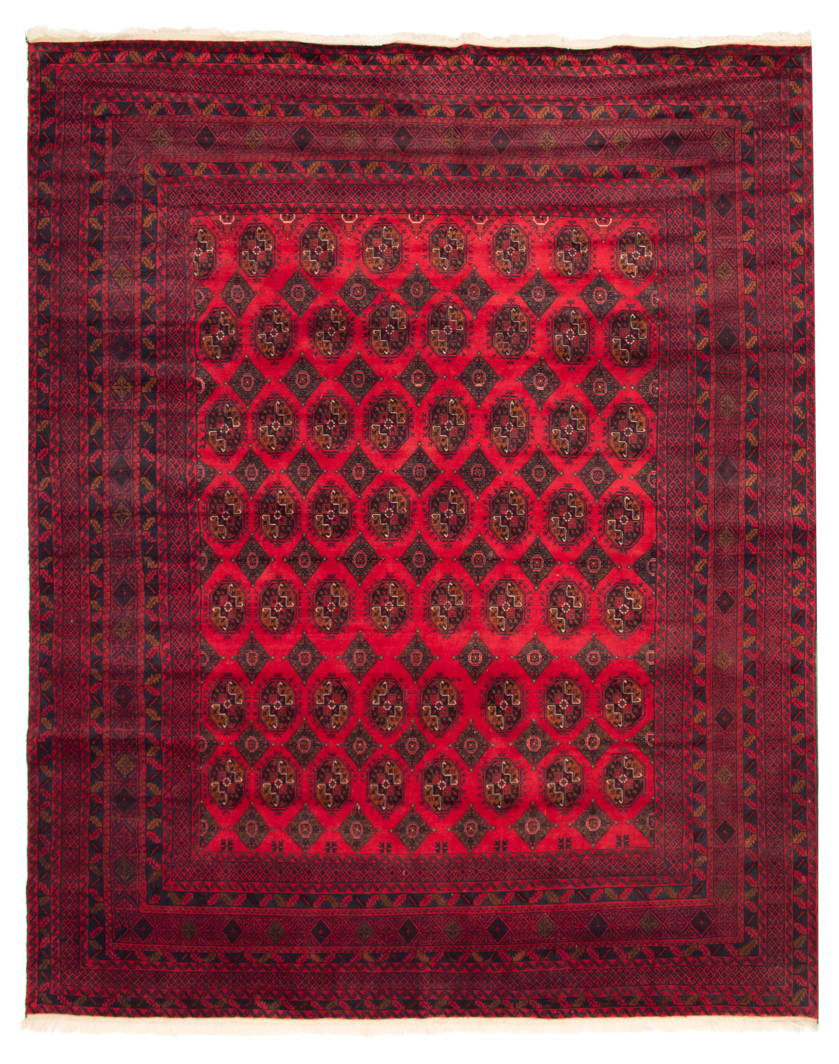 Hand-knotted Teimani Red Wool Rug 9'10" x 12'4" Size: 9'10" x 12'4"  