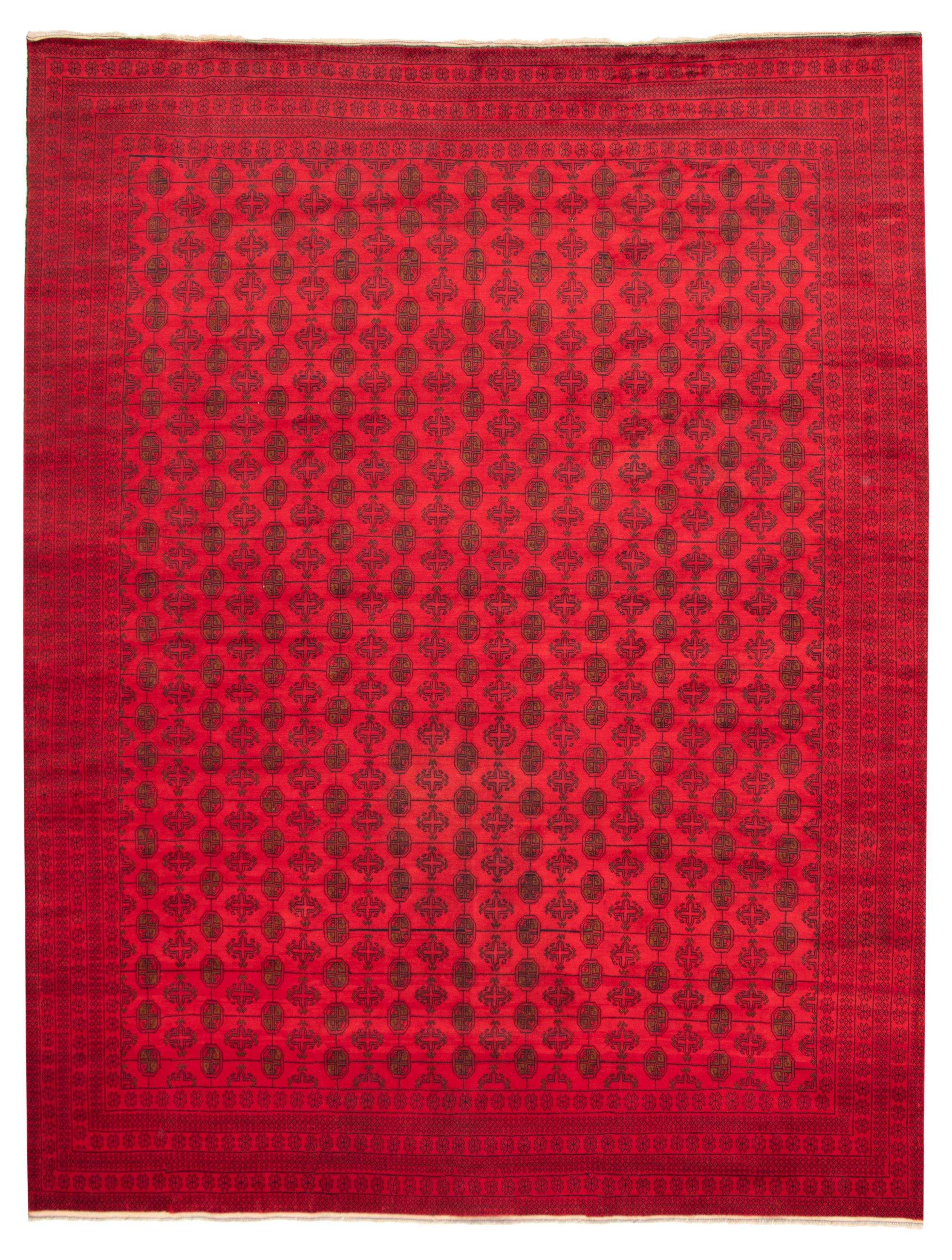 Hand-knotted Teimani Red Wool Rug 10'0" x 13'2"  Size: 10'0" x 13'2"  