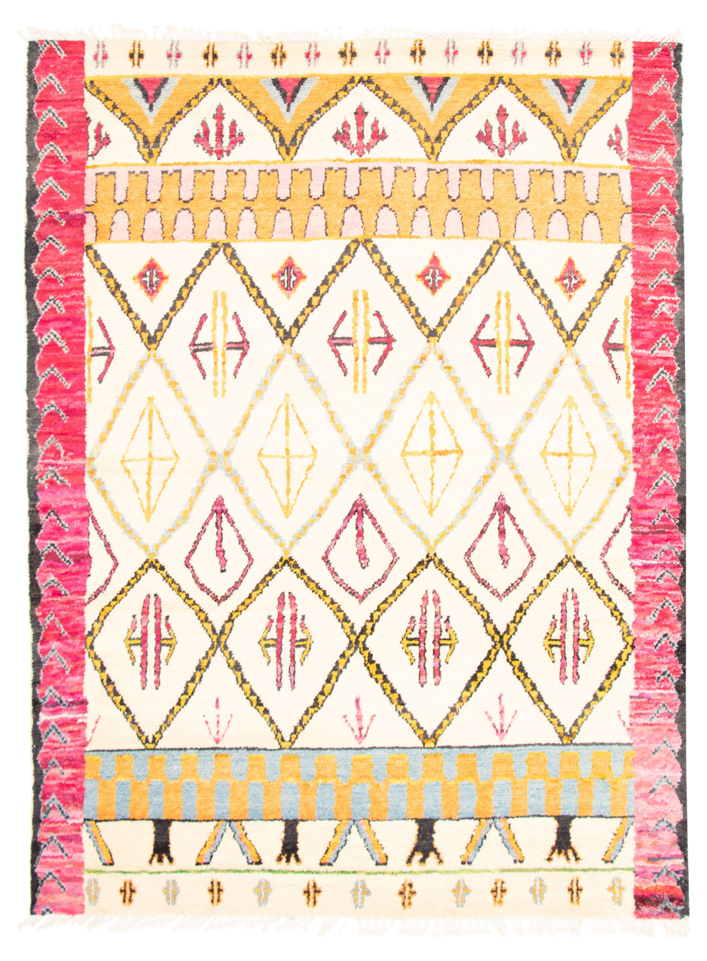 Hand-knotted Marrakech Cream Wool Rug 8'11" x 12'0" Size: 8'11" x 12'0"  