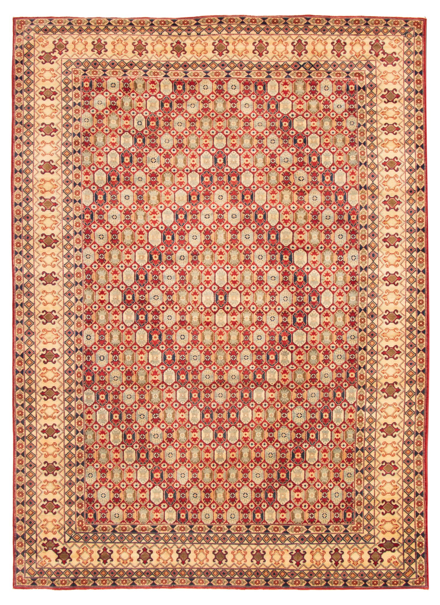 Hand-knotted Finest Gazni Red  Rug 9'0" x 12'6" Size: 9'0" x 12'6"  
