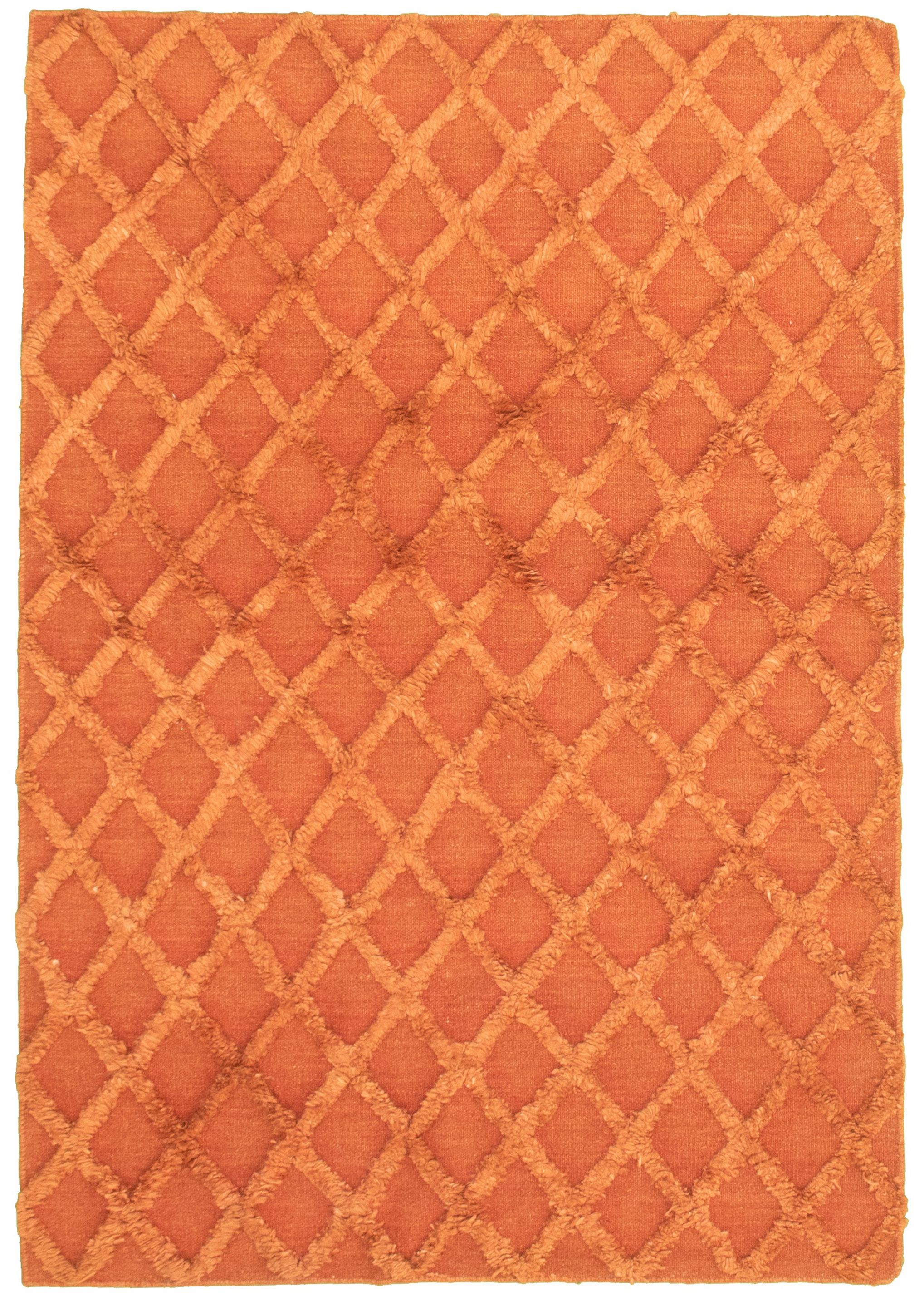 Hand woven Cambridge Dark Copper Wool Kilim 4'1" x 6'1" Size: 4'1" x 6'1"  