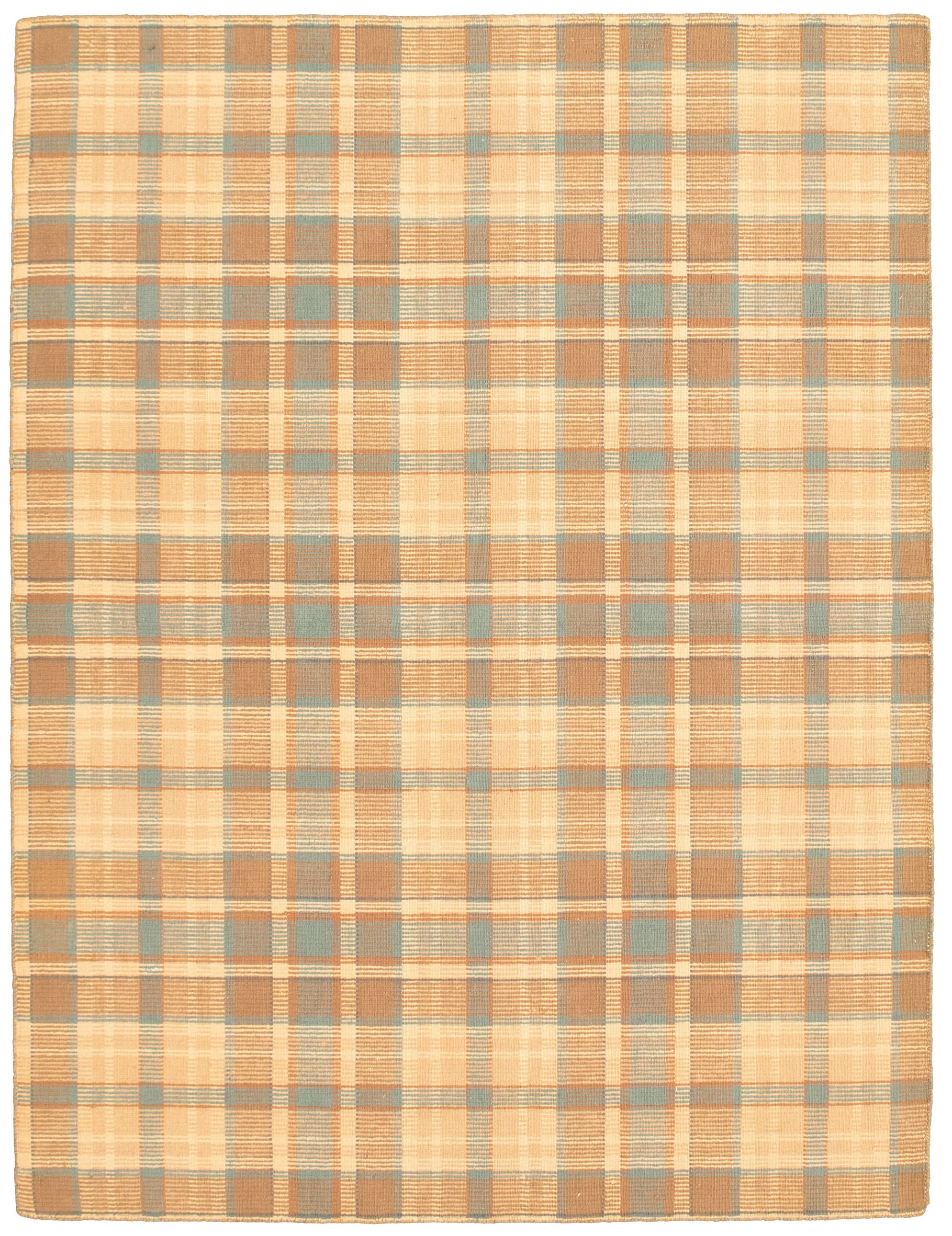 Hand woven Manhattan Brown, Tan Wool Tapestry Kilim 5'8" x 7'9" Size: 5'8" x 7'9"  
