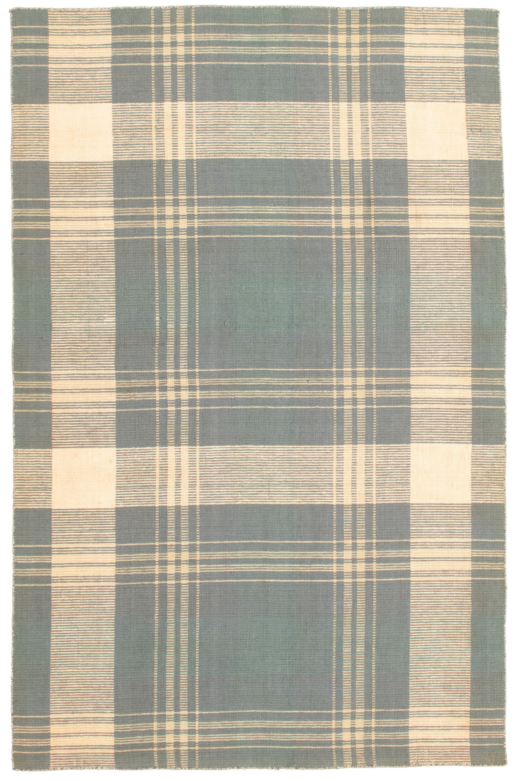Hand woven Manhattan Dark Navy Wool Tapestry Kilim 5'2" x 8'2" Size: 5'2" x 8'2"  