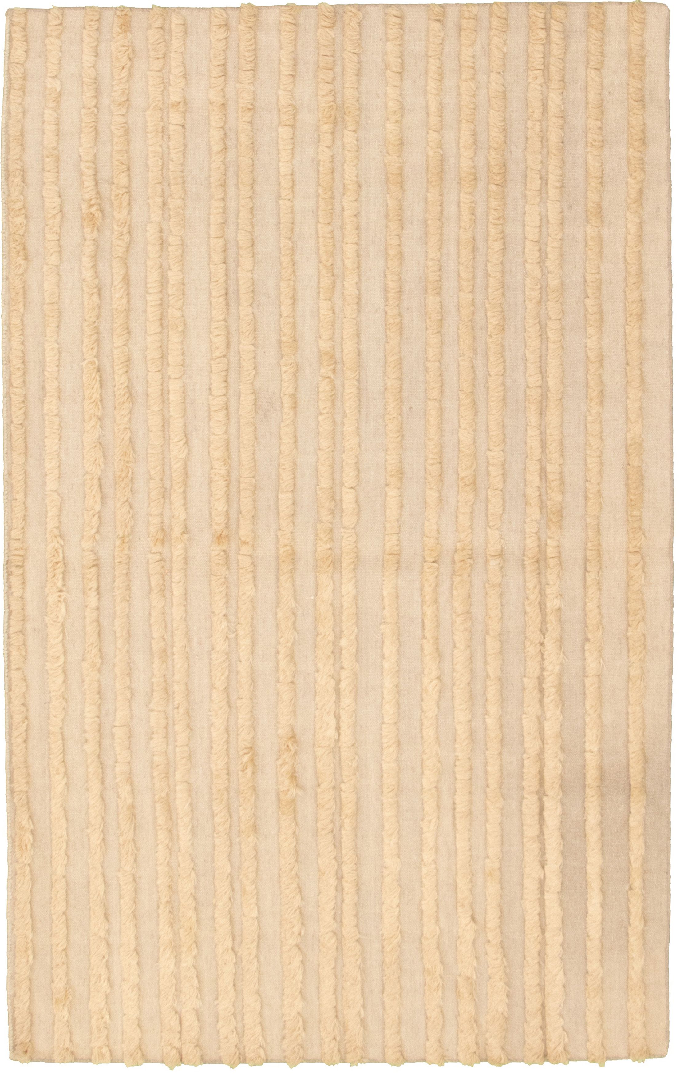 Hand woven Cambridge Ivory Wool Kilim 4'9" x 7'10" Size: 4'9" x 7'10"  