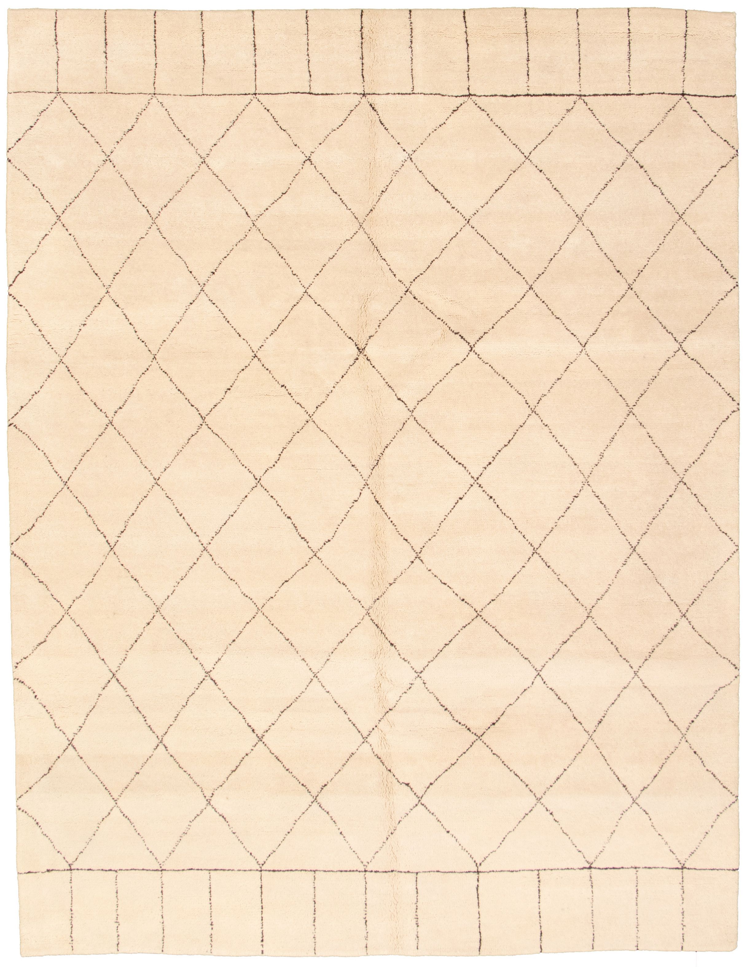 Hand-knotted Tangier Cream Wool Rug 8'0" x 10'3" Size: 8'0" x 10'3"  