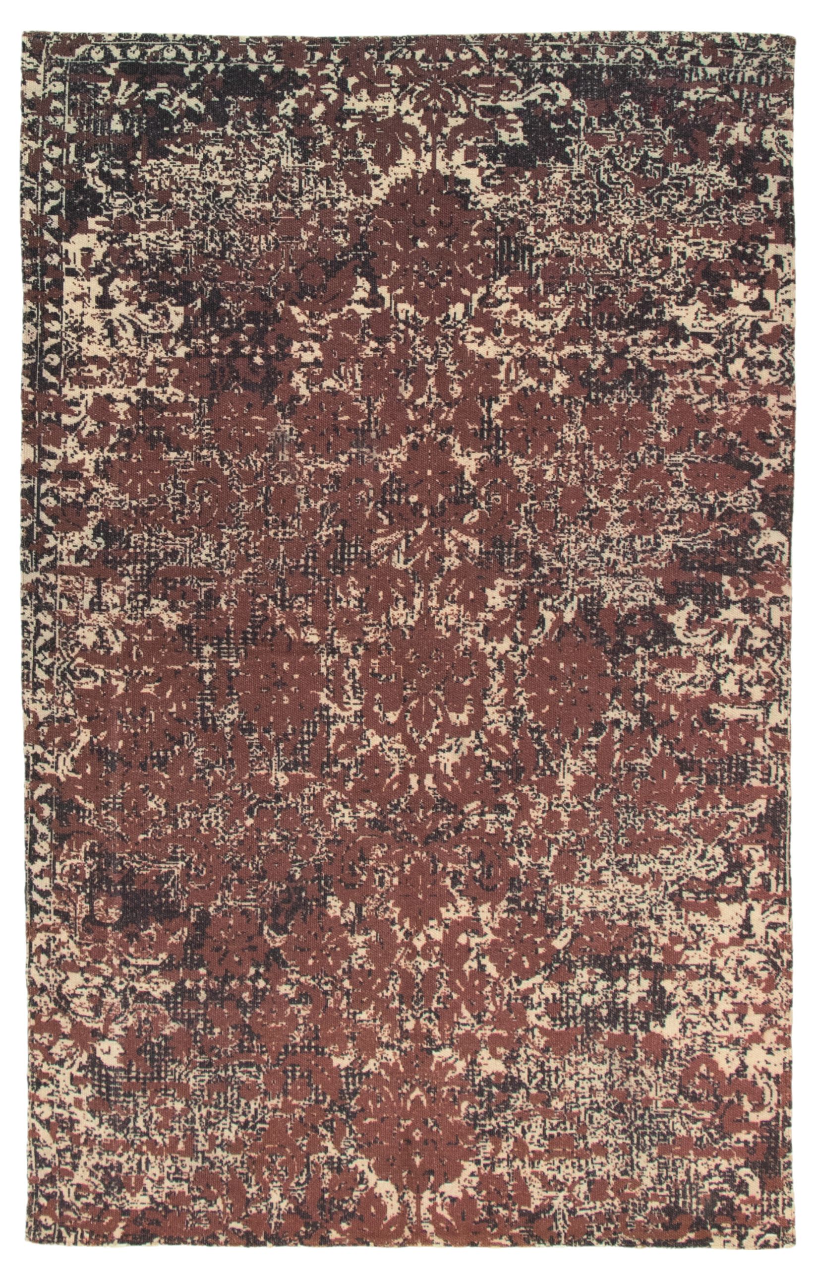 Hand woven Color Transition Burgundy Cotton Kilim 4'11" x 7'9" Size: 4'11" x 7'9"  