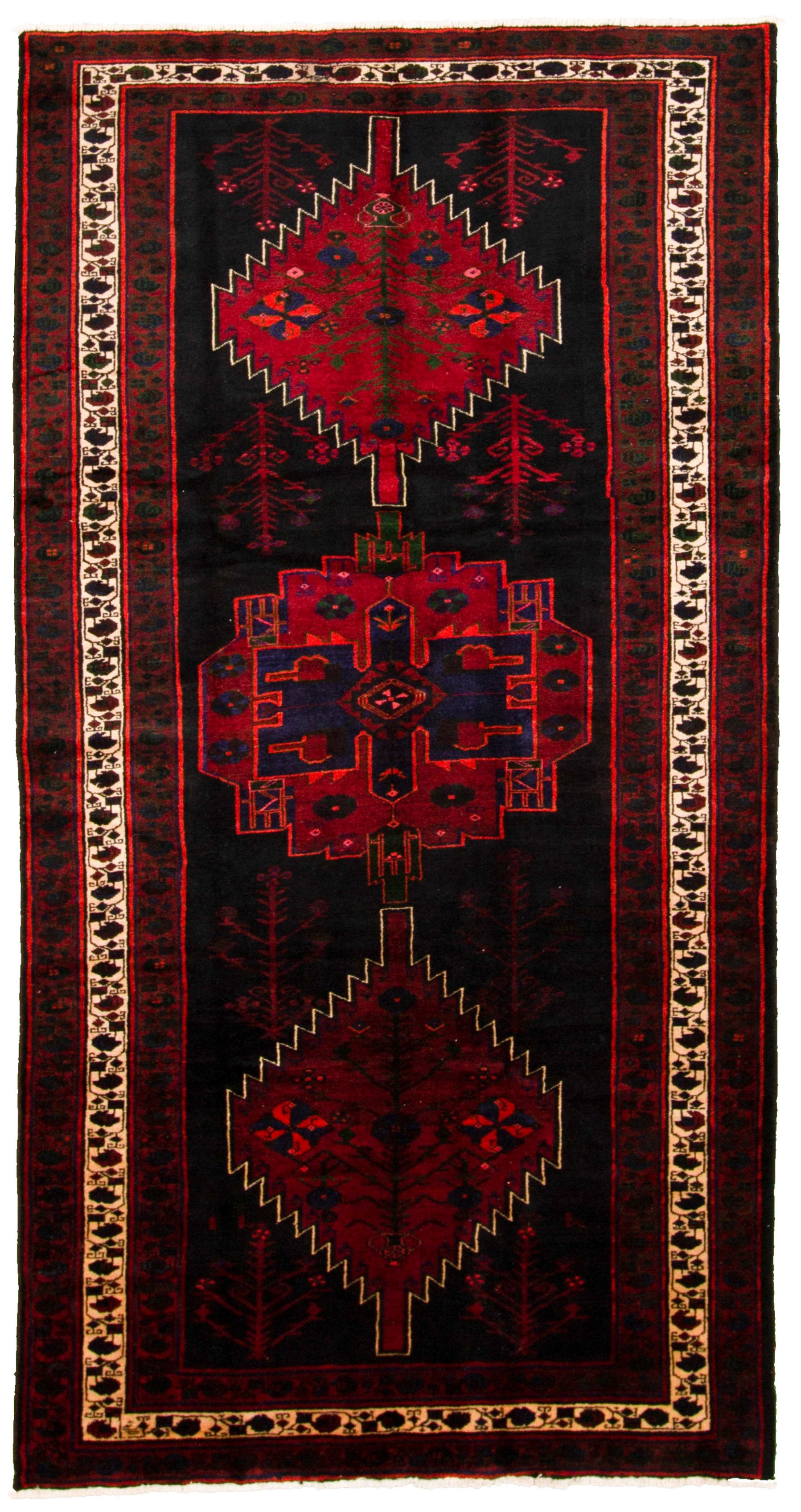 Hand-knotted Hamadan  Wool Rug 5'1" x 9'10"  Size: 5'1" x 9'10"  