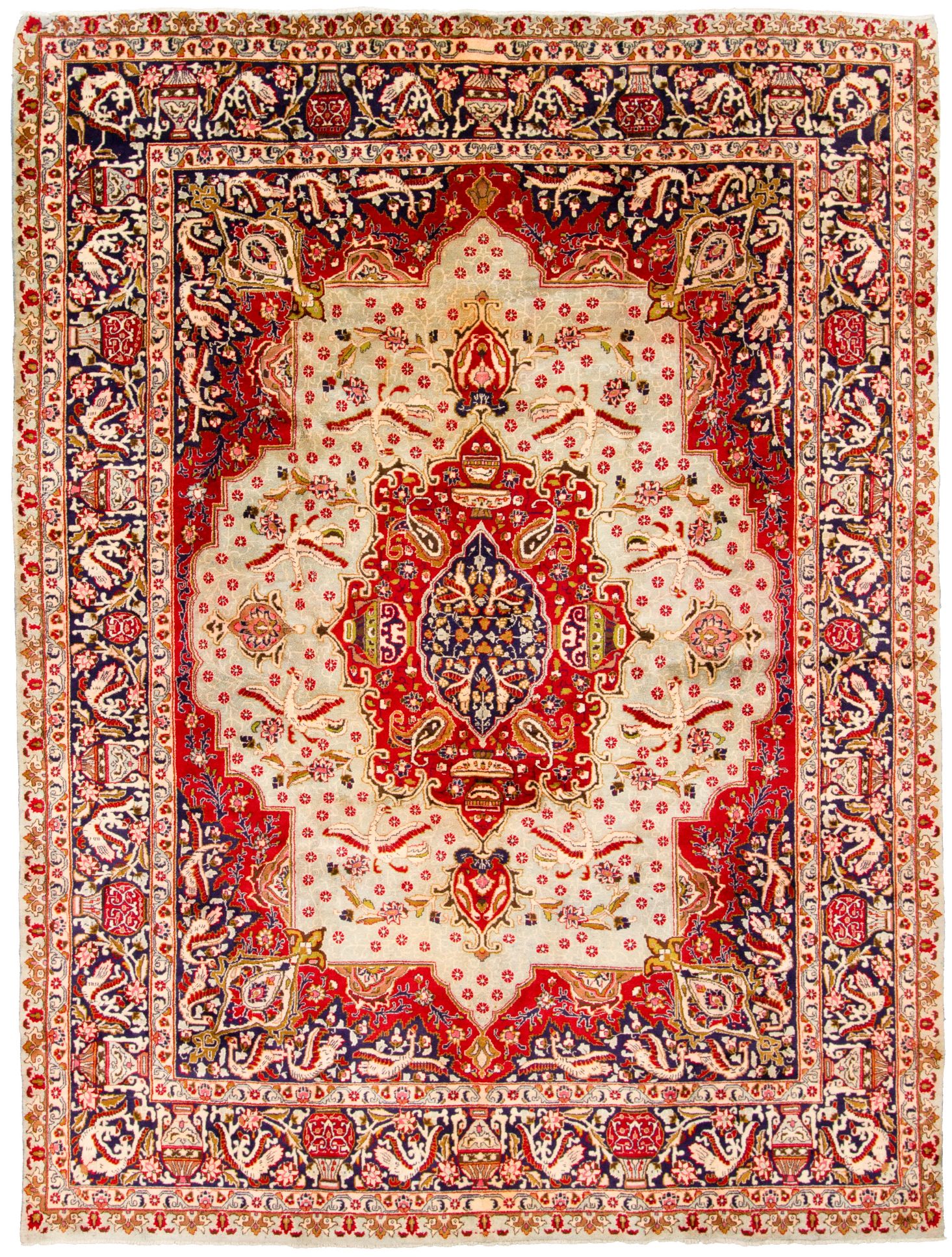 Hand-knotted Kashmar  Wool Rug 9'7" x 13'0" Size: 9'7" x 13'0"  