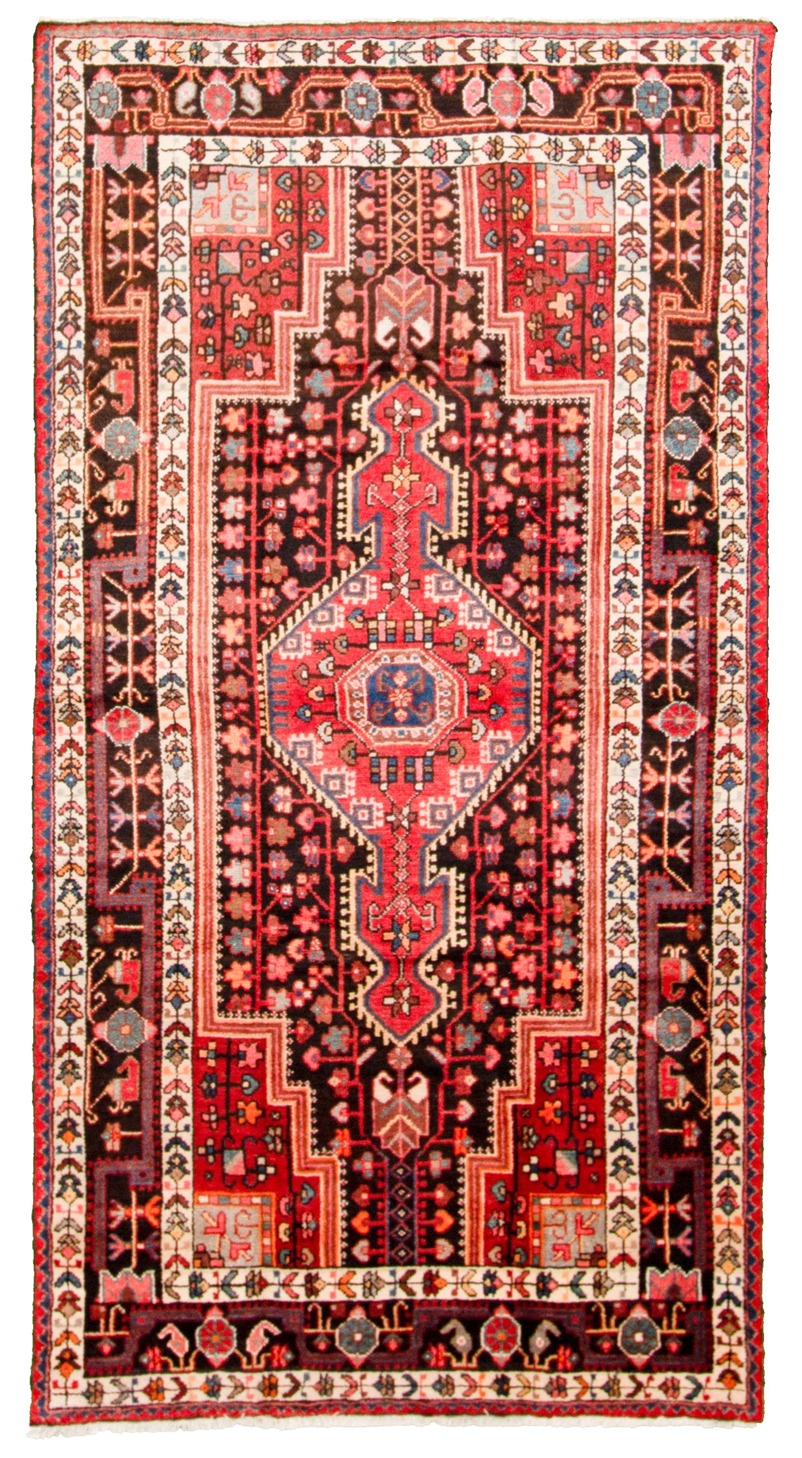 Hand-knotted Hamadan  Wool Rug 4'11" x 9'2"  Size: 4'11" x 9'2"  