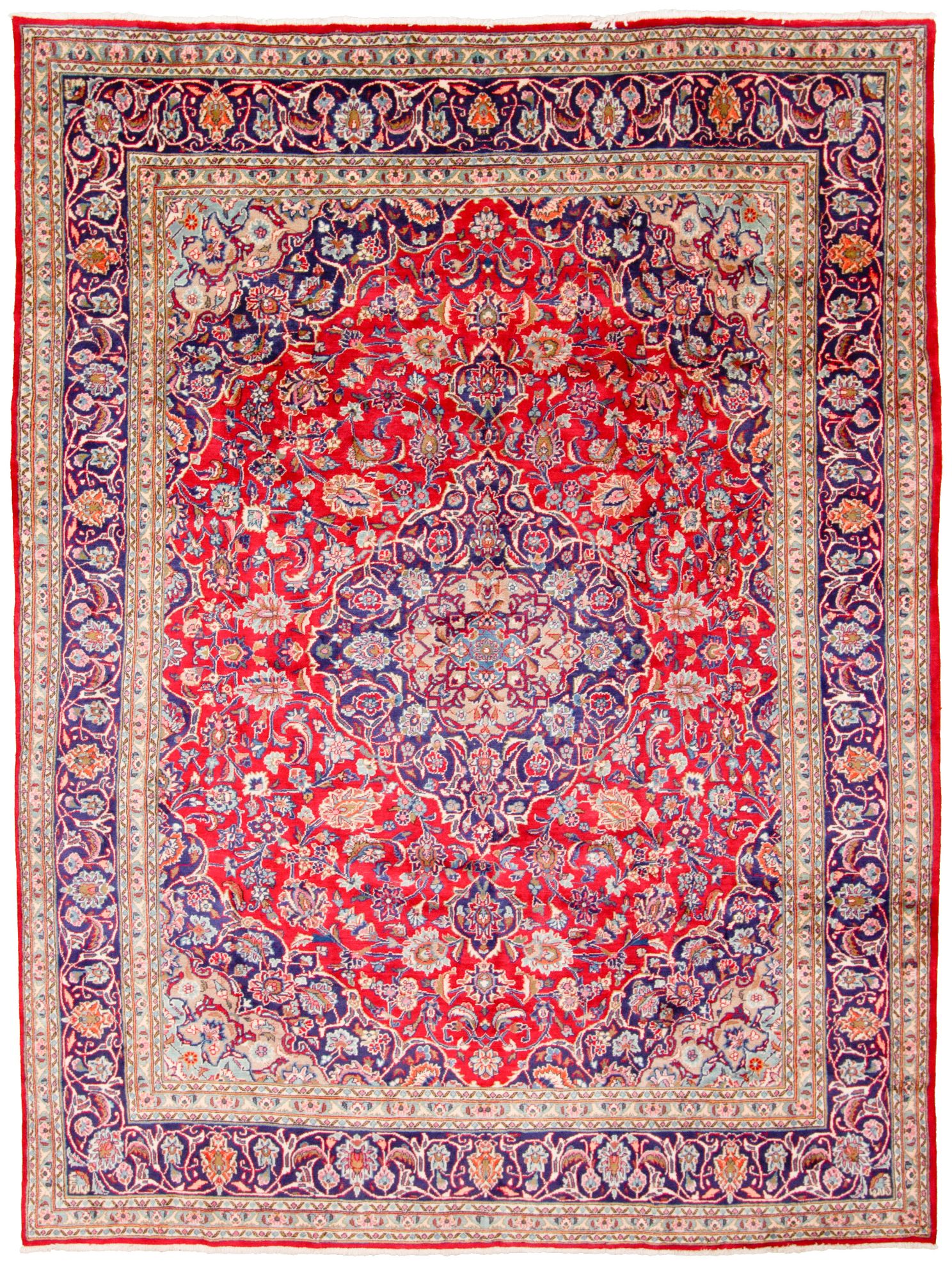 Hand-knotted Mashad  Wool Rug 9'7" x 12'9" Size: 9'7" x 12'9"  