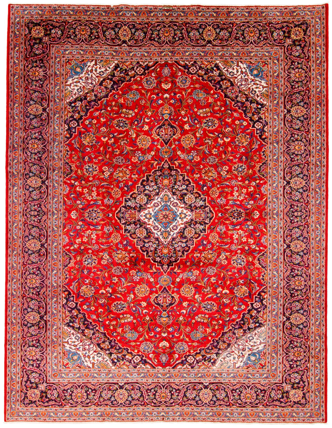 Hand-knotted Kashan  Wool Rug 10'5" x 13'5" Size: 10'5" x 13'5"  
