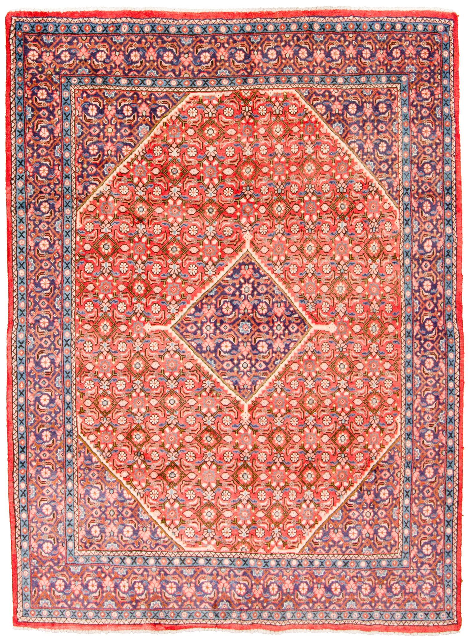 Hand-knotted Mahal  Wool Rug 6'11" x 9'10" Size: 6'11" x 9'10"  