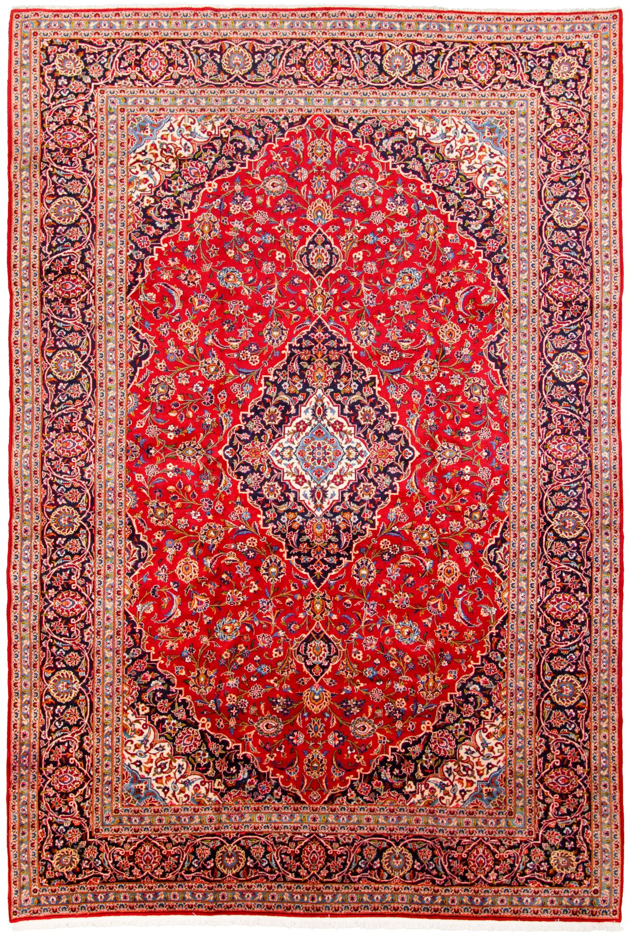 Hand-knotted Kashan  Wool Rug 9'3" x 13'8" Size: 9'3" x 13'8"  